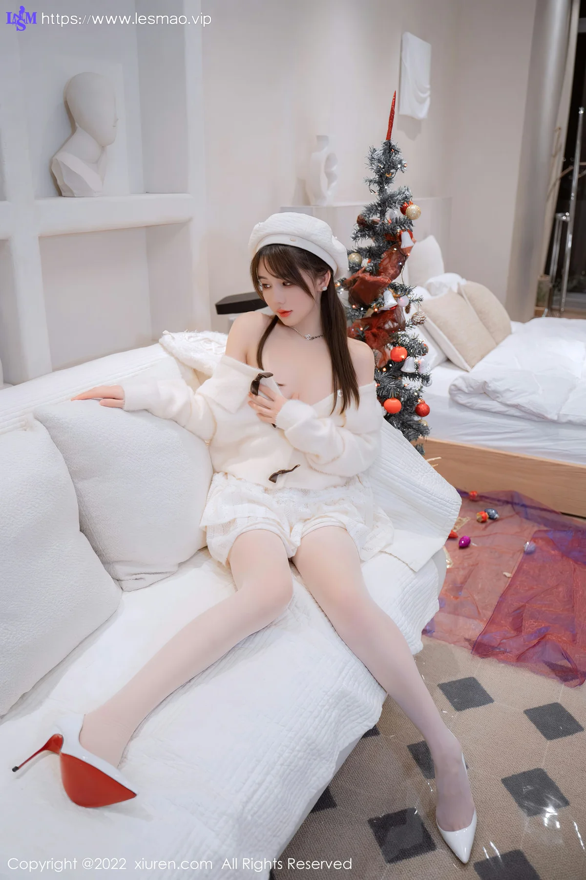 XiuRen 秀人 No.6025 婠婠么 圣诞白丝性感写真 - 63