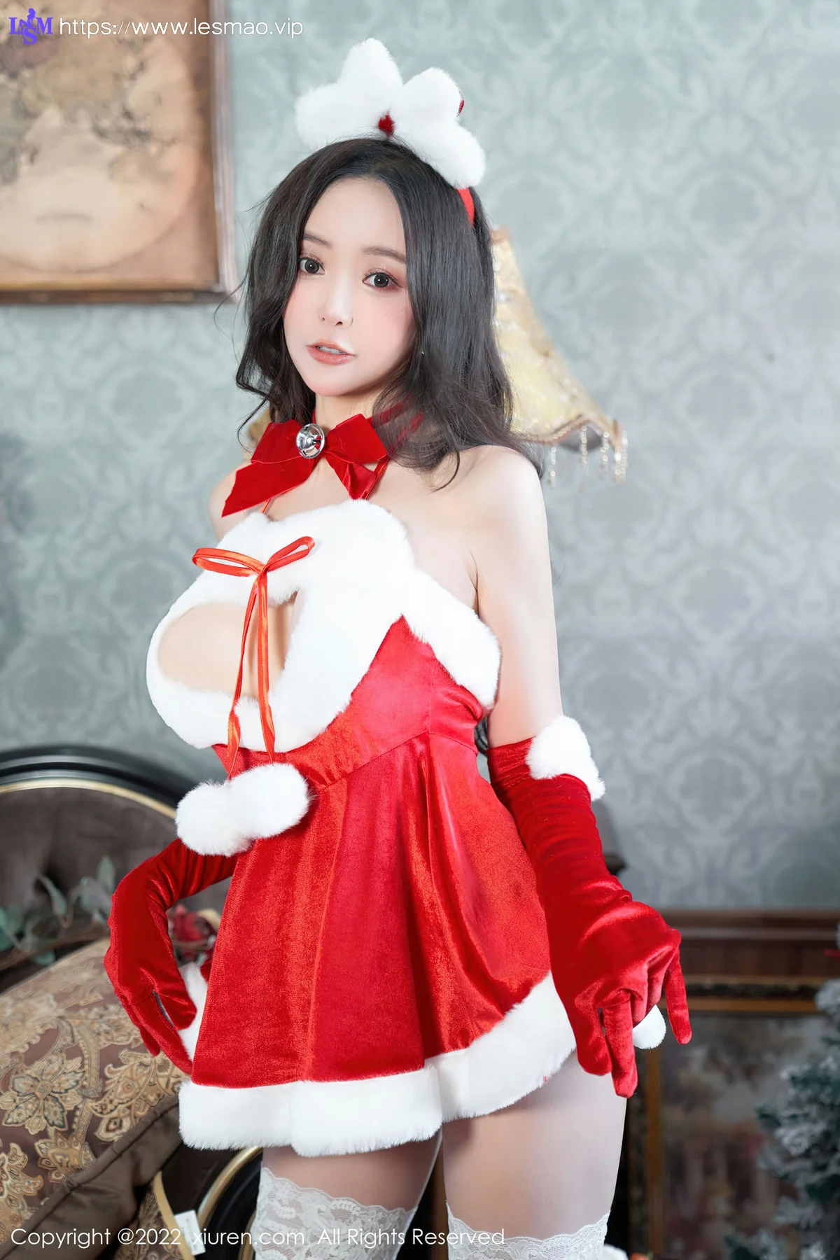 XiuRen 秀人 No.6045 王馨瑶yanni 红色圣诞装服饰性感写真 - 28