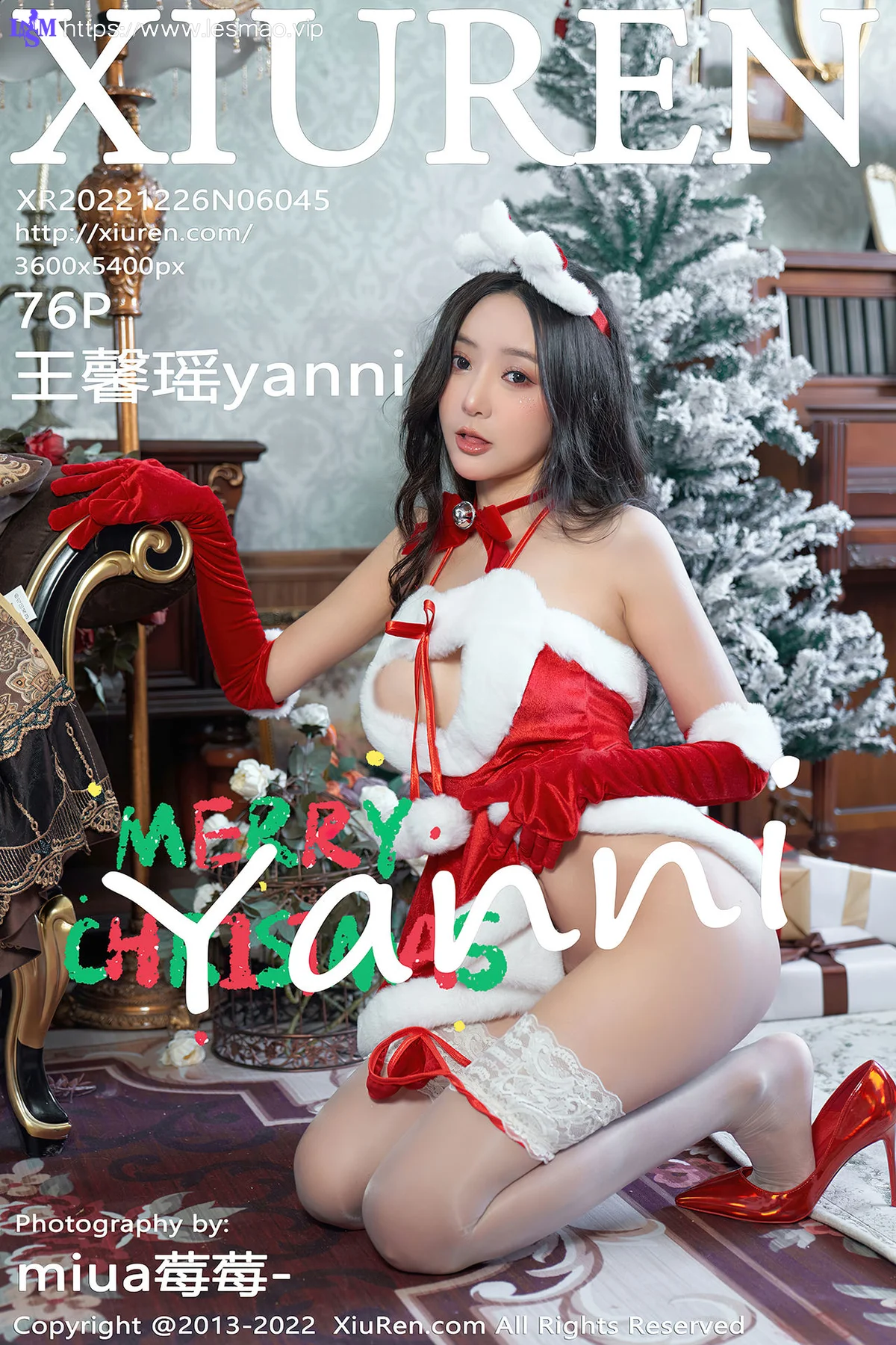 XiuRen 秀人 No.6045 王馨瑶yanni 红色圣诞装服饰性感写真 - 77