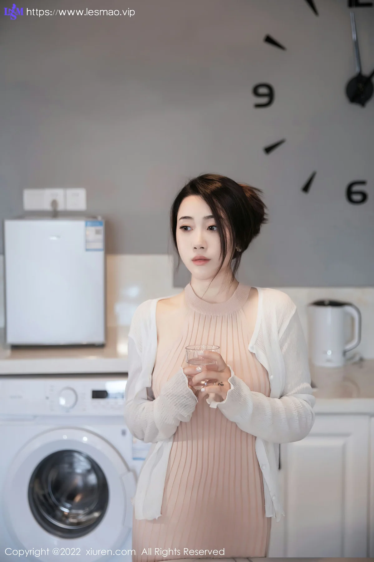 XiuRen 秀人 No.6066 严利娅Yuliya 粉色连衣长裙性感写真 - 9