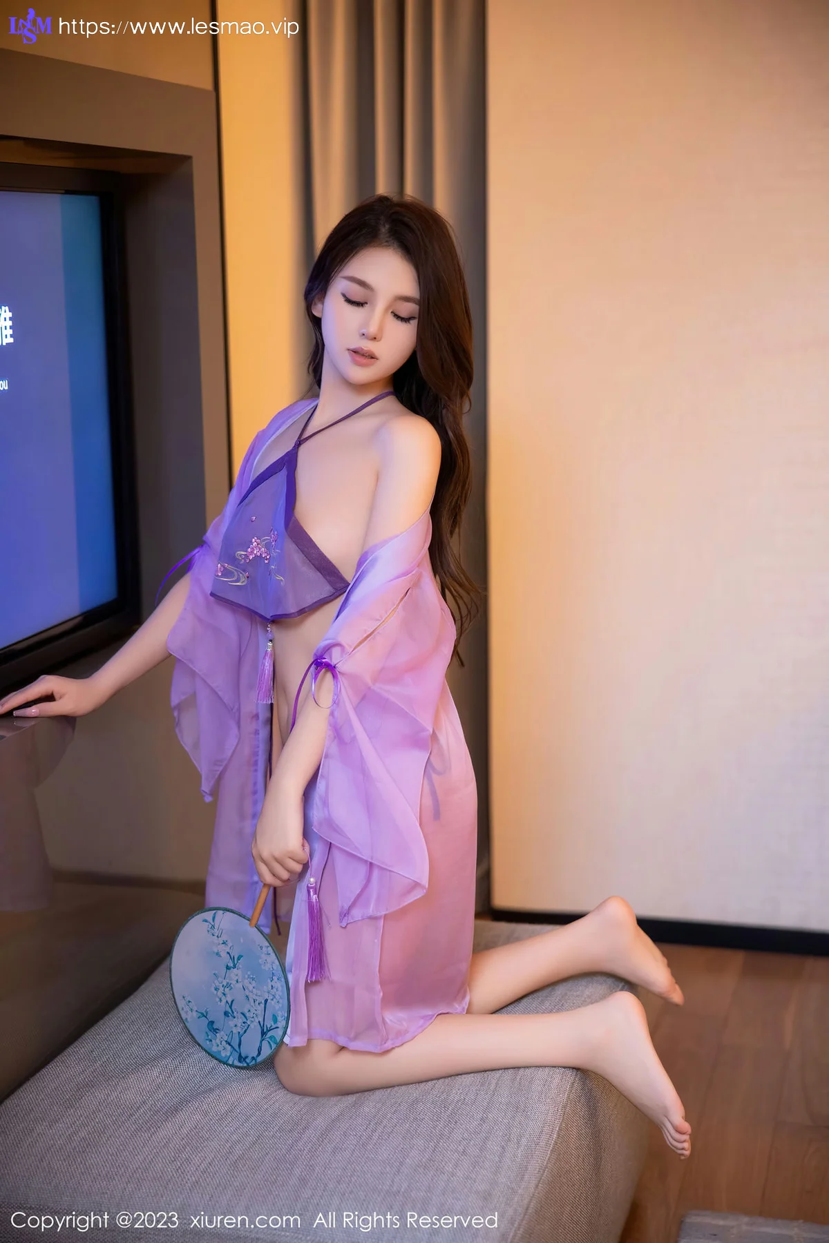 XiuRen 秀人 No.6077 美羊羊 紫色古装服饰性感写真 - 49
