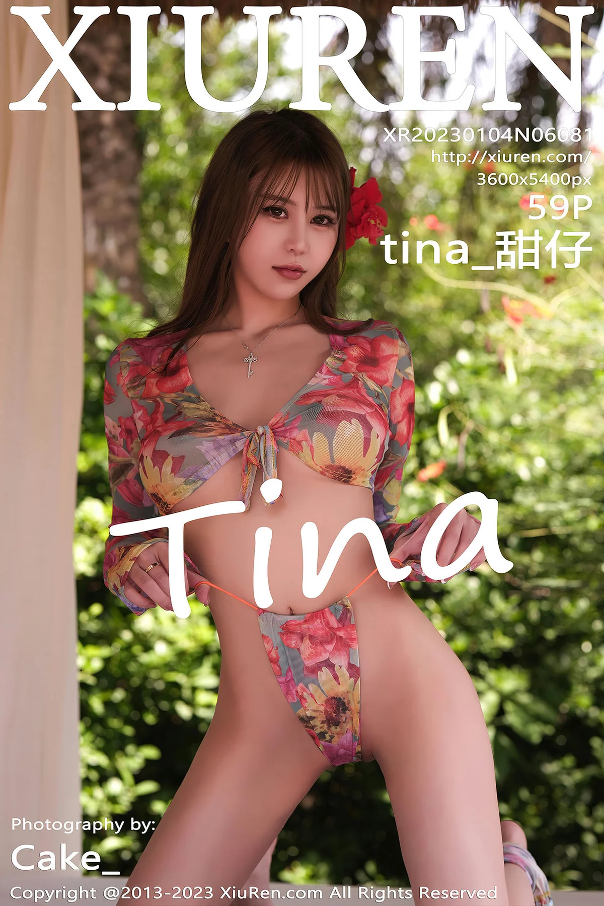 XiuRen 秀人 No.6081 tina_甜仔 花色比基尼十月海南旅拍 - 60