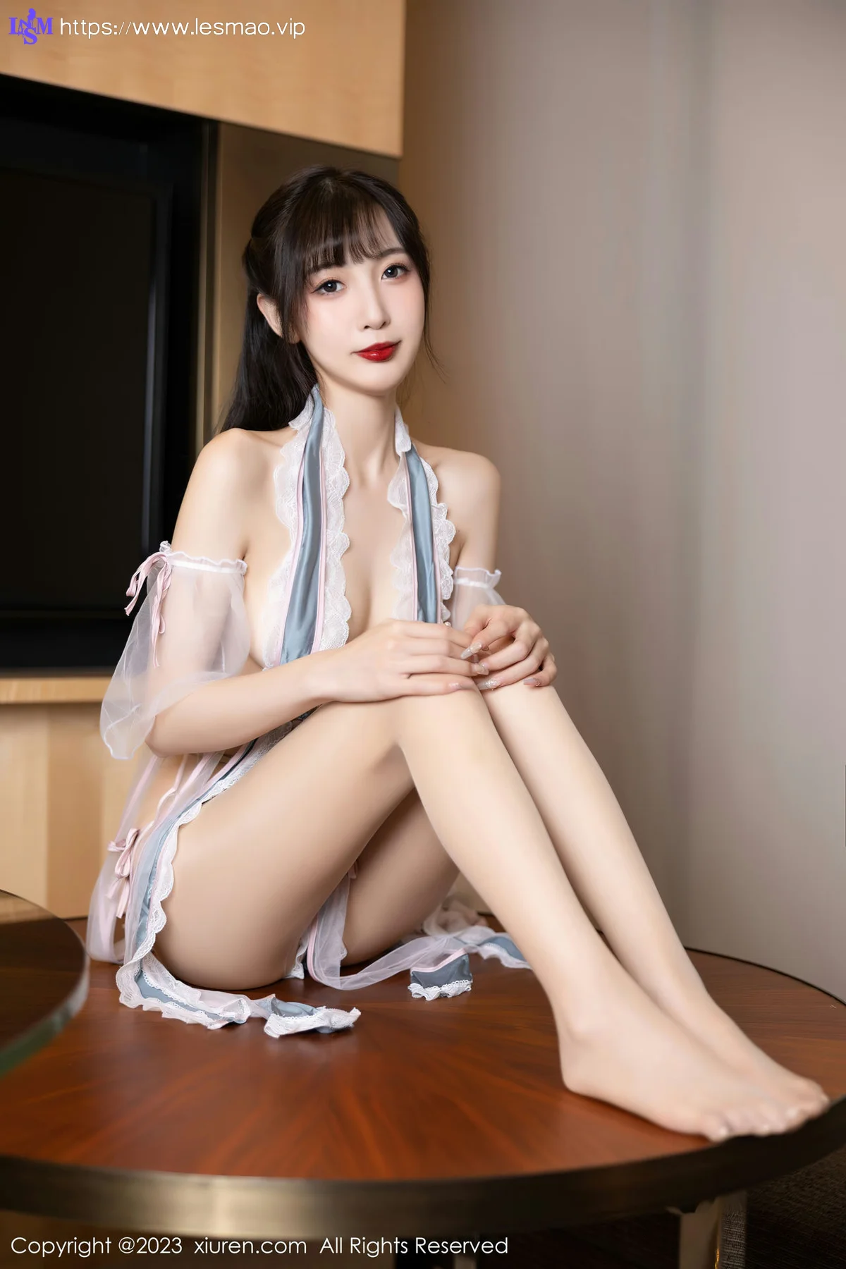 XiuRen 秀人 No.6086 林星阑 白色薄纱情趣服饰写真 - 4