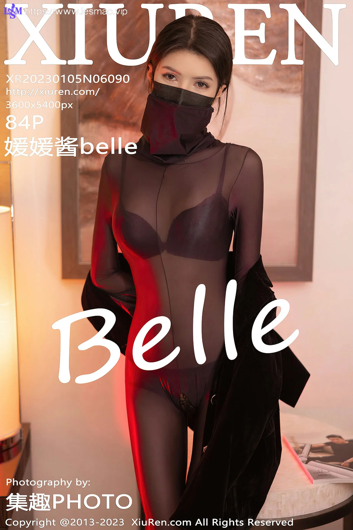 XiuRen 秀人 No.6090 媛媛酱belle 黑色网纱连体衣江浙沪旅拍 - 85