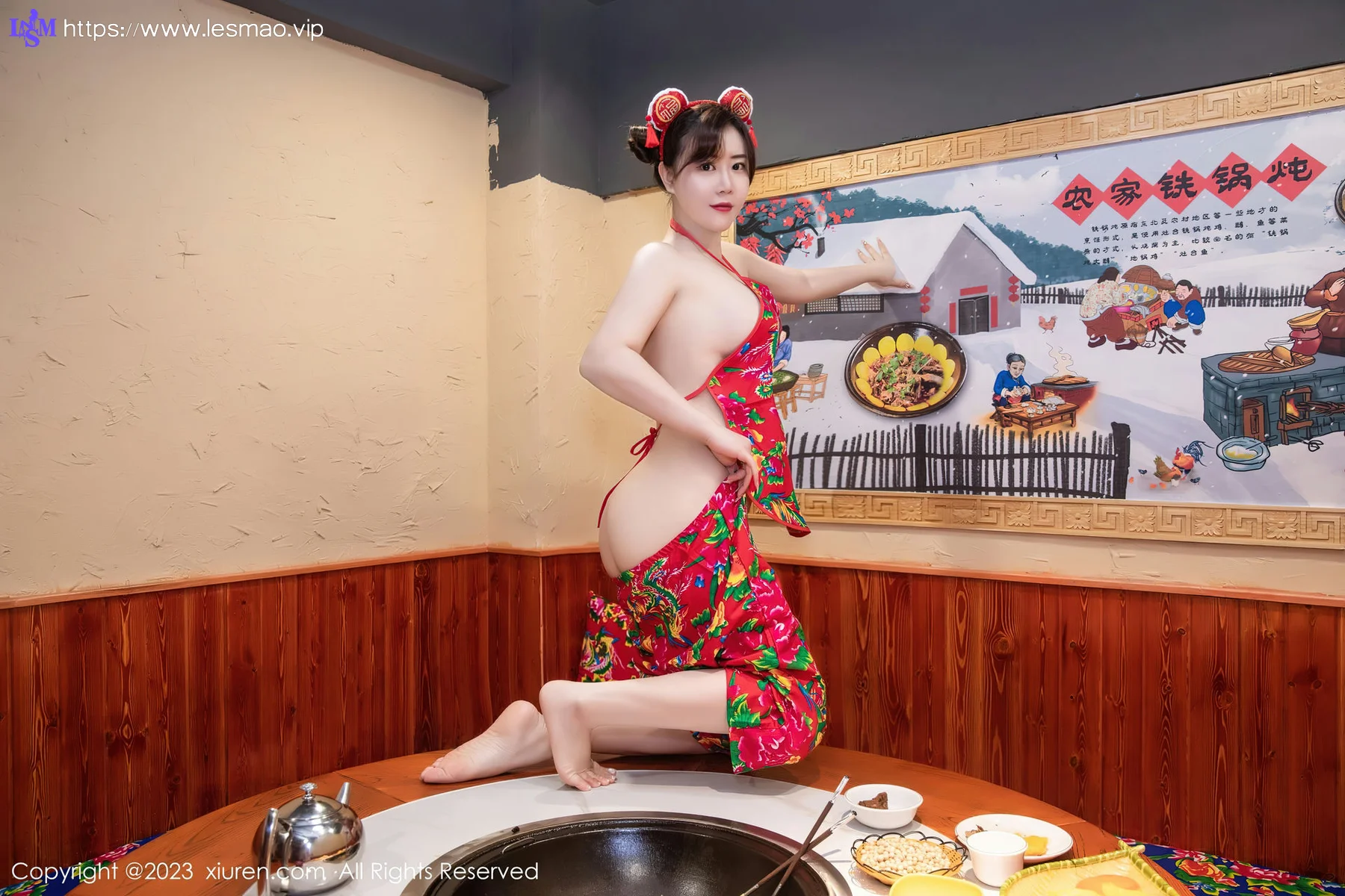 XiuRen 秀人 No.6121 王婉悠Queen 东北大花布布兜写真 - 27