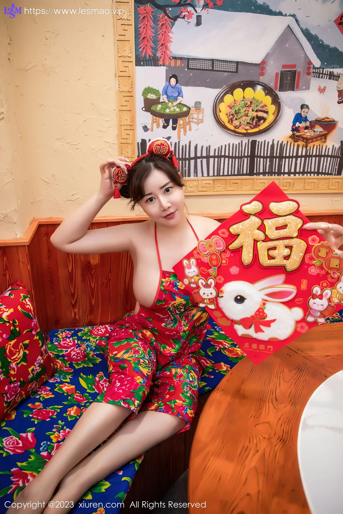XiuRen 秀人 No.6121 王婉悠Queen 东北大花布布兜写真 - 44