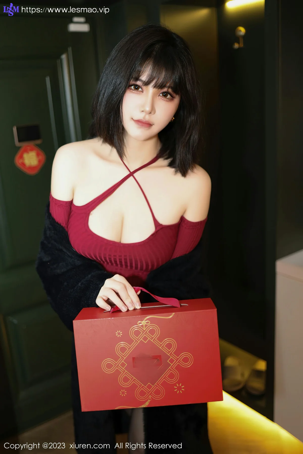 XiuRen 秀人 No.6144 桃桃子_ 黑色蕾丝内衣写真 - 11