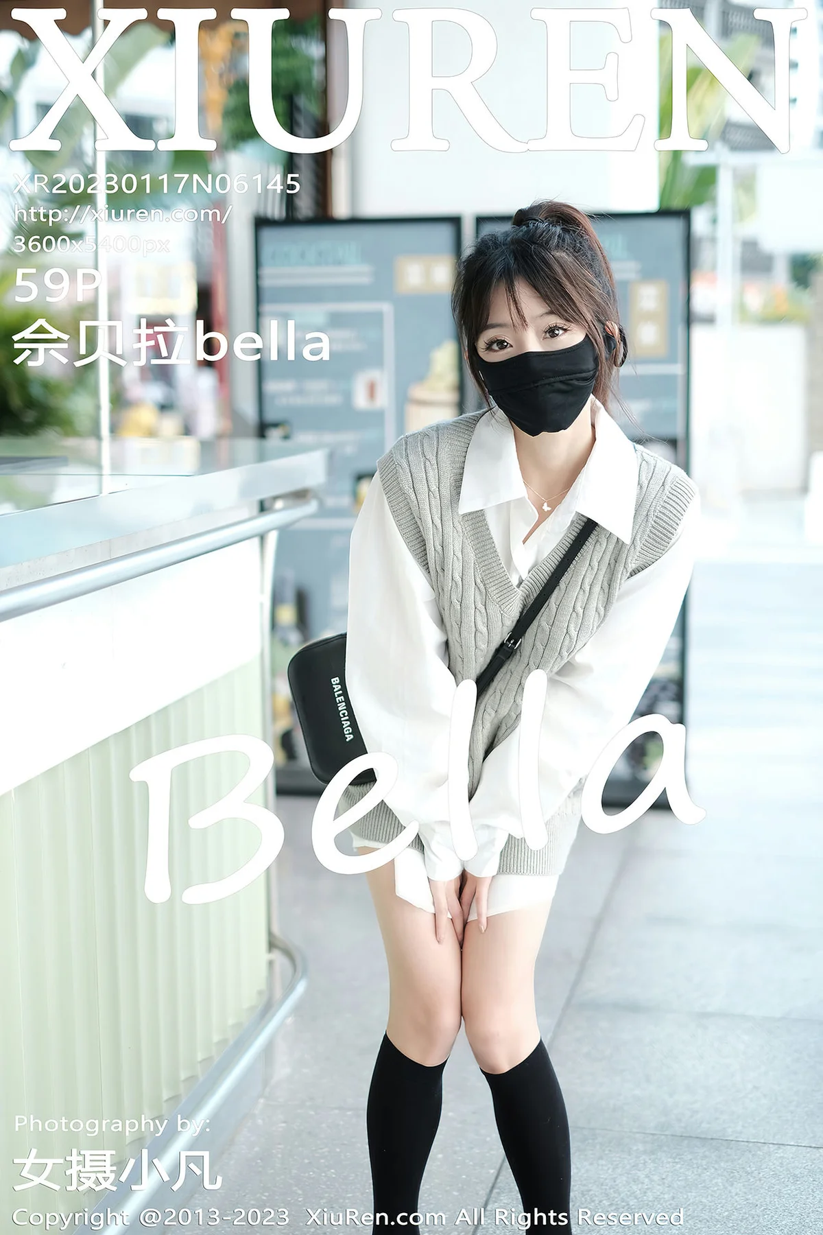 XiuRen 秀人 No.6145 佘贝拉bella 黑色长筒袜旅拍 - 60