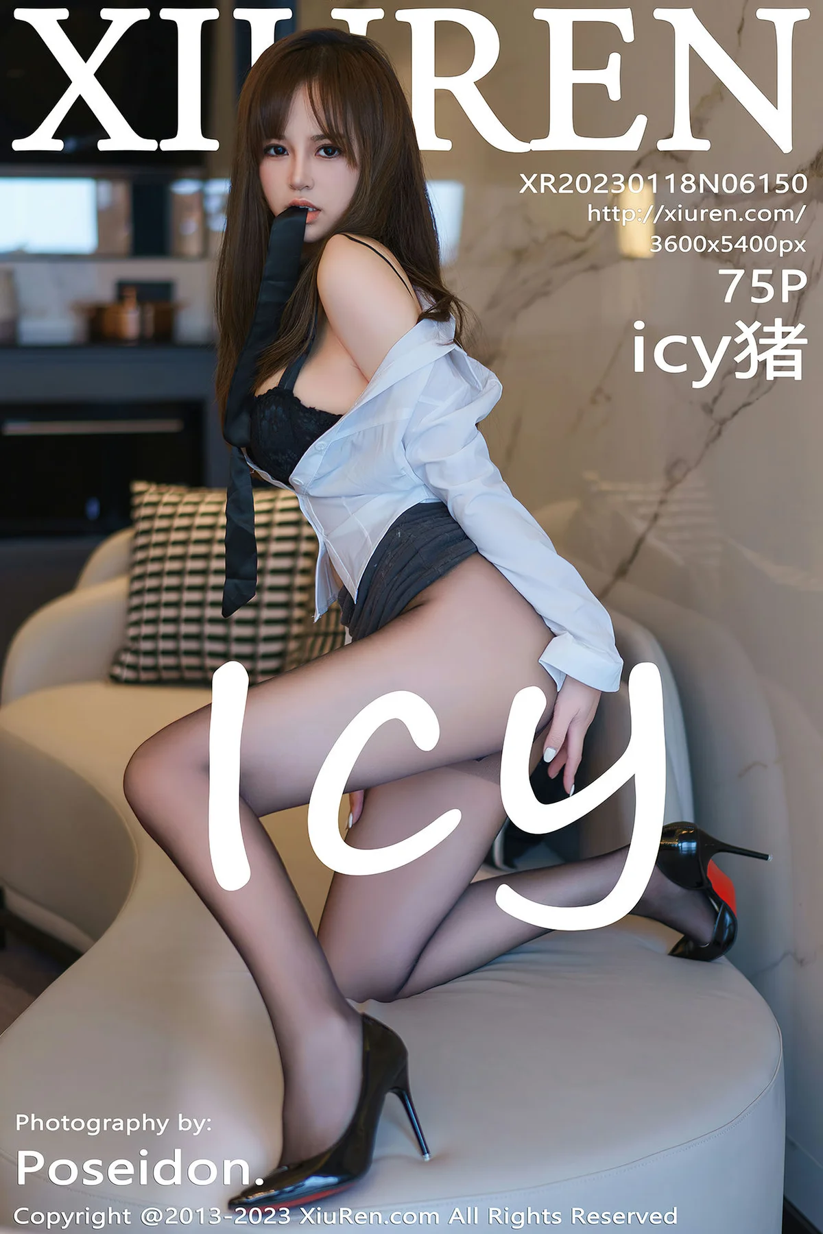 XiuRen 秀人 No.6150 icy猪 新人黑色蕾丝写真 - 76