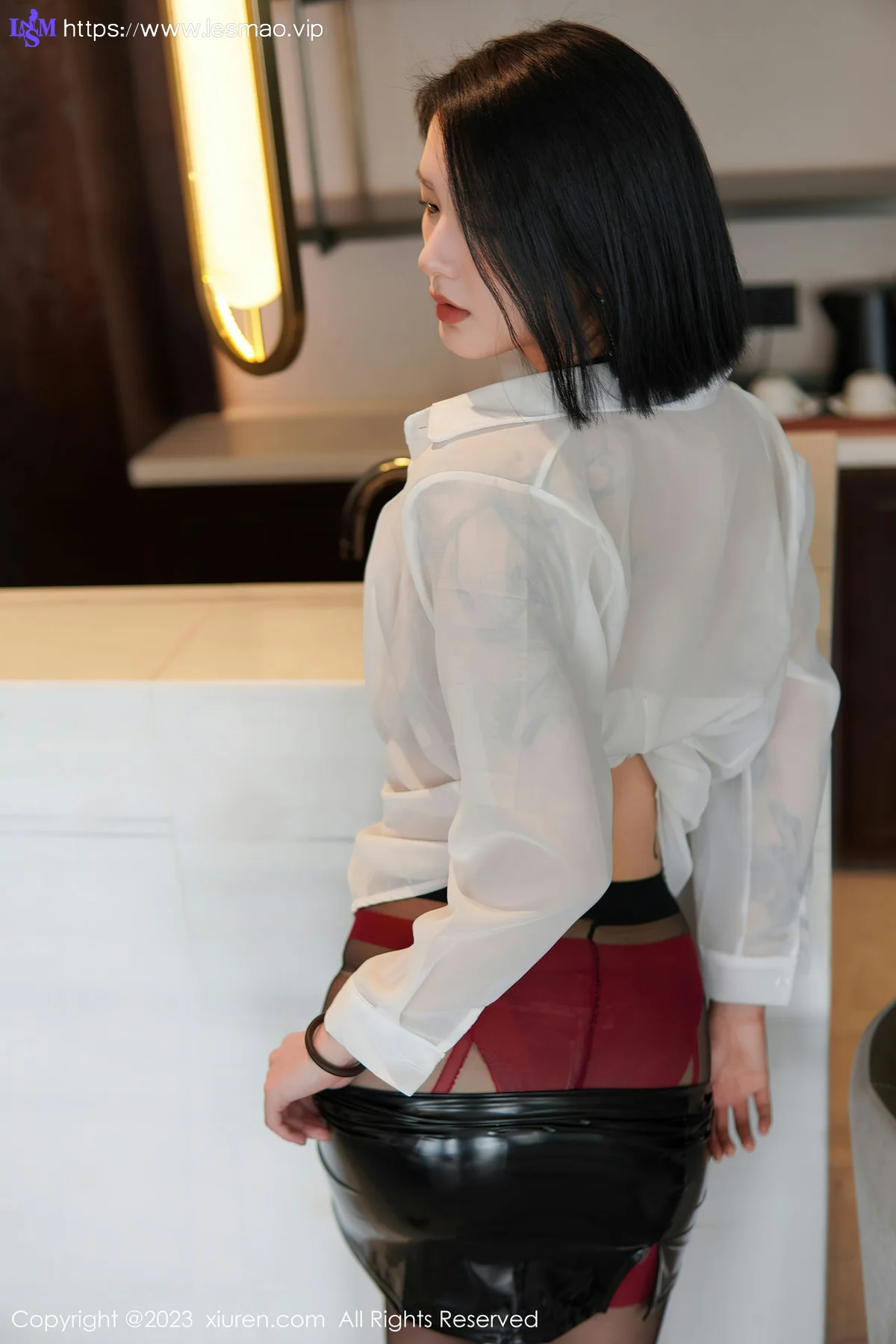 XiuRen 秀人 No.6158 乔一一 灰色蕾丝内衣新人首套写真 - 42