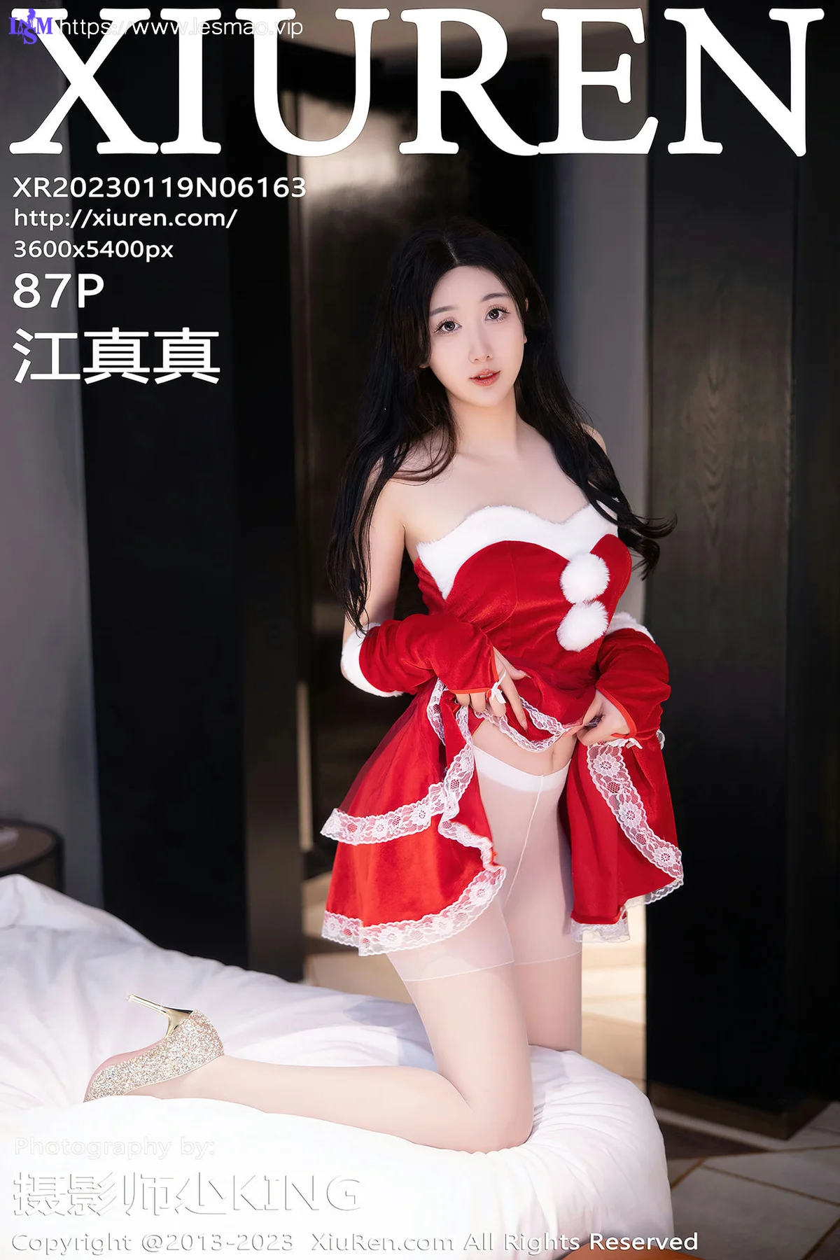 XiuRen 秀人 No.6163 江真真 红色露肩贺新年服饰写真 - 88