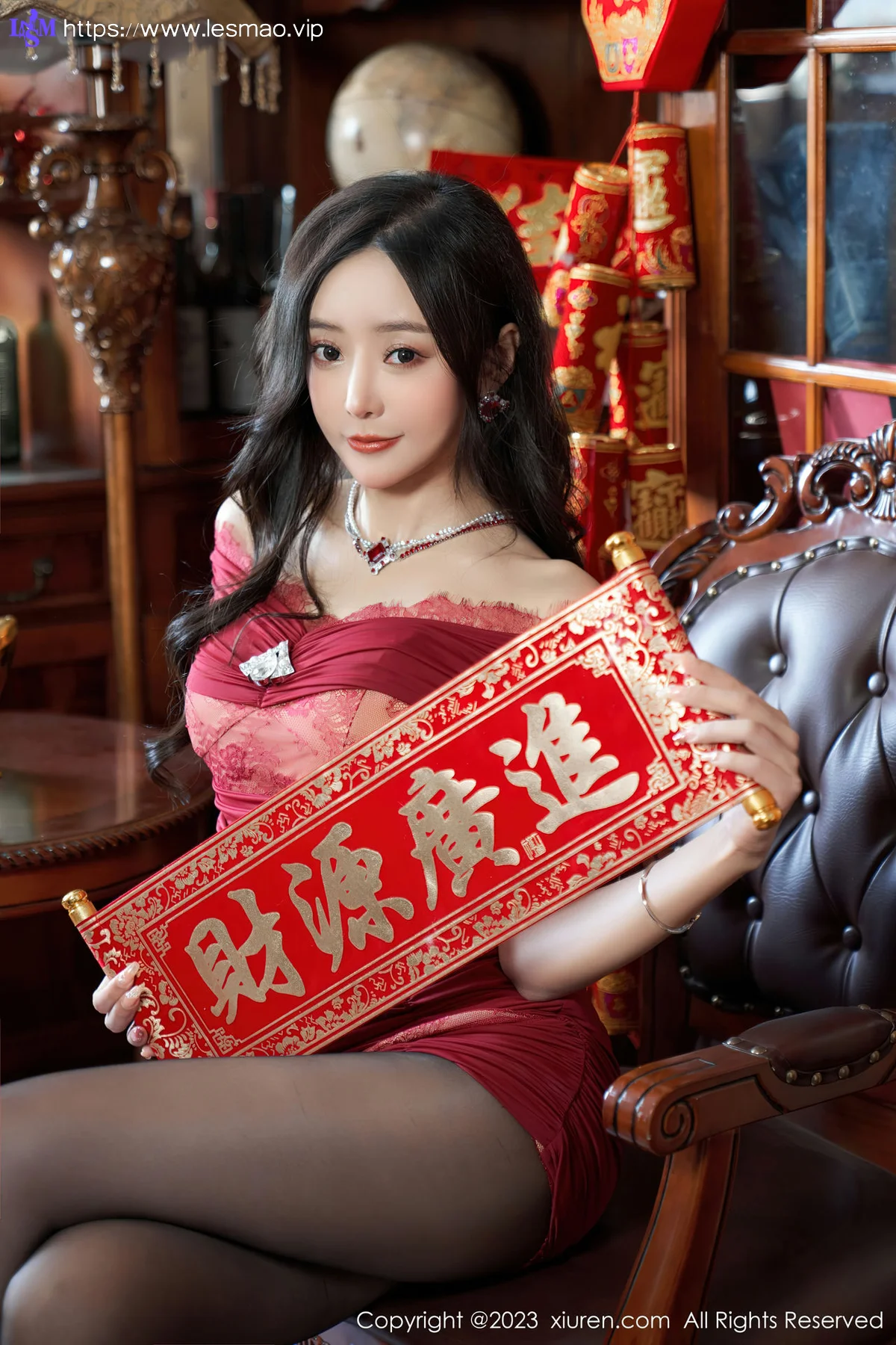 XiuRen 秀人 No.6164 王馨瑶yanni 红色情趣内衣写真 - 25