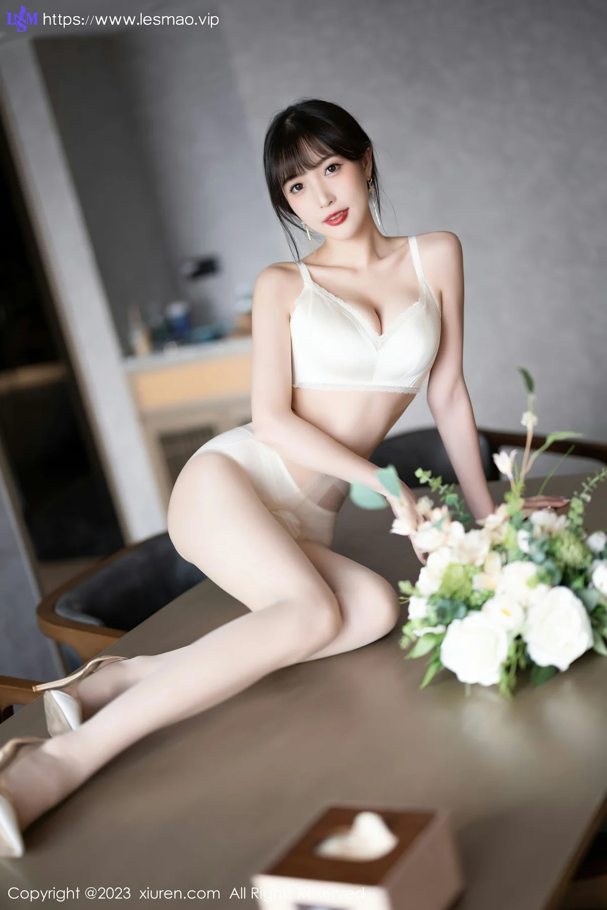 XiuRen 秀人 No.6236 林星阑 白色蕾丝内衣性感写真 - 55