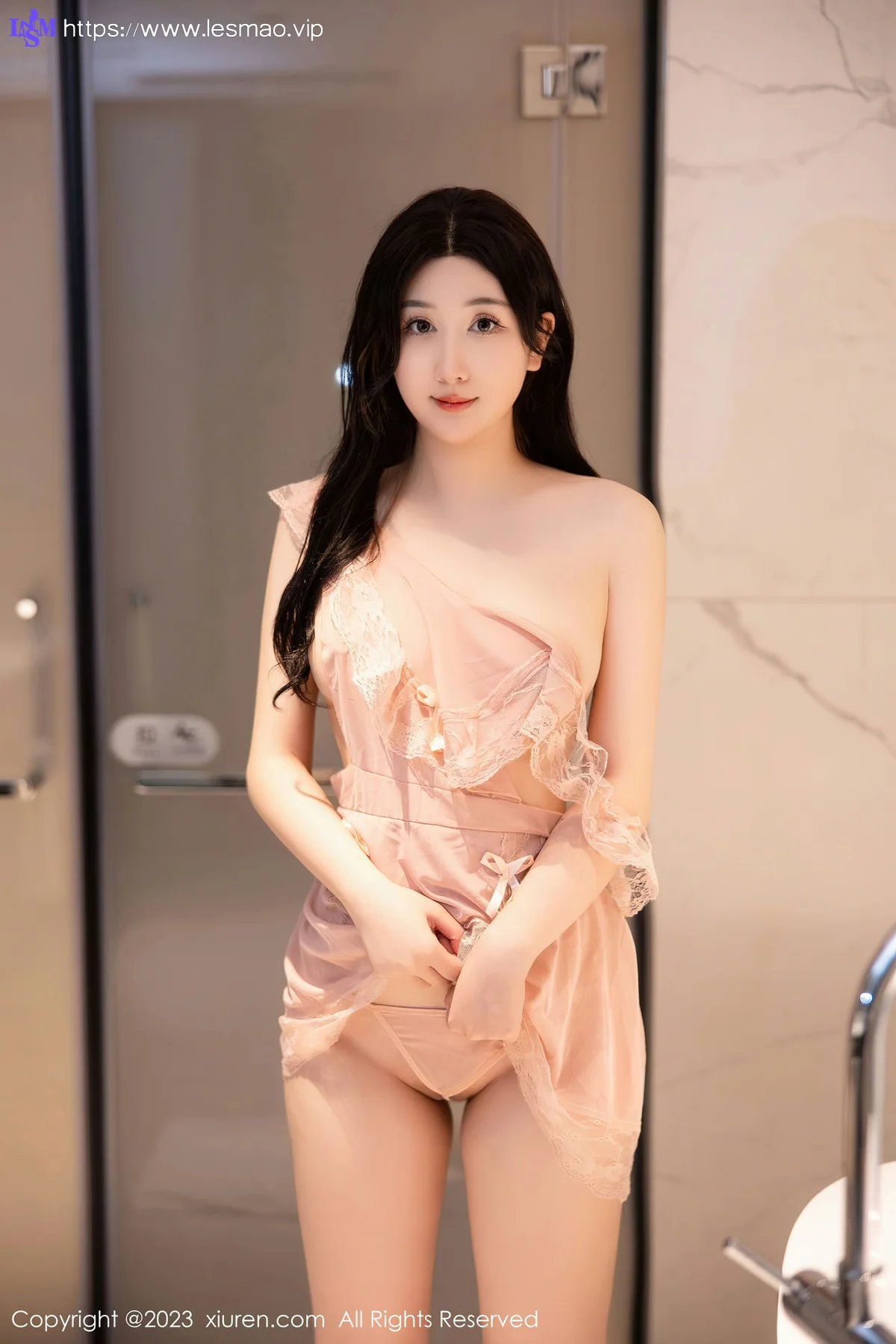 XiuRen 秀人 No.6243 江真真 淡粉色蕾丝情趣性感写真 - 2