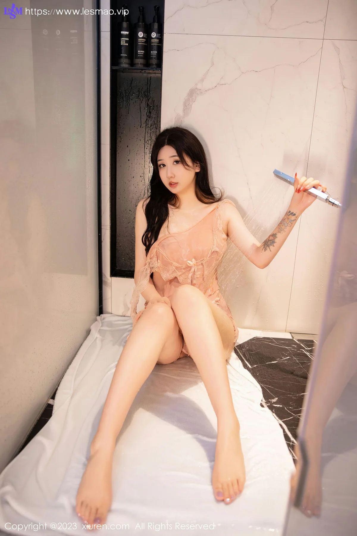 XiuRen 秀人 No.6243 江真真 淡粉色蕾丝情趣性感写真 - 75