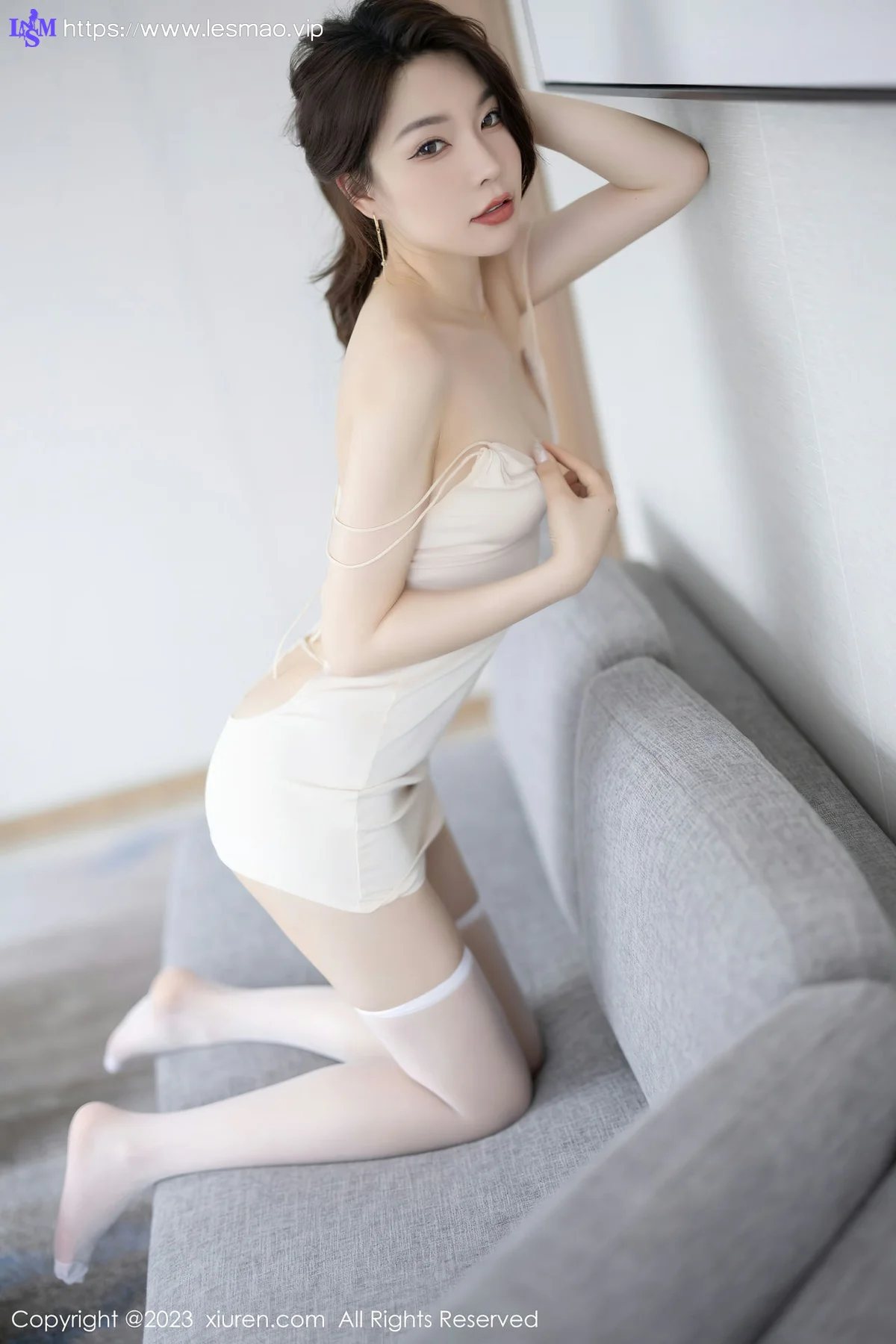 XiuRen 秀人 No.6257 徐莉芝Booty 诱人白色丝袜性感写真 - 50