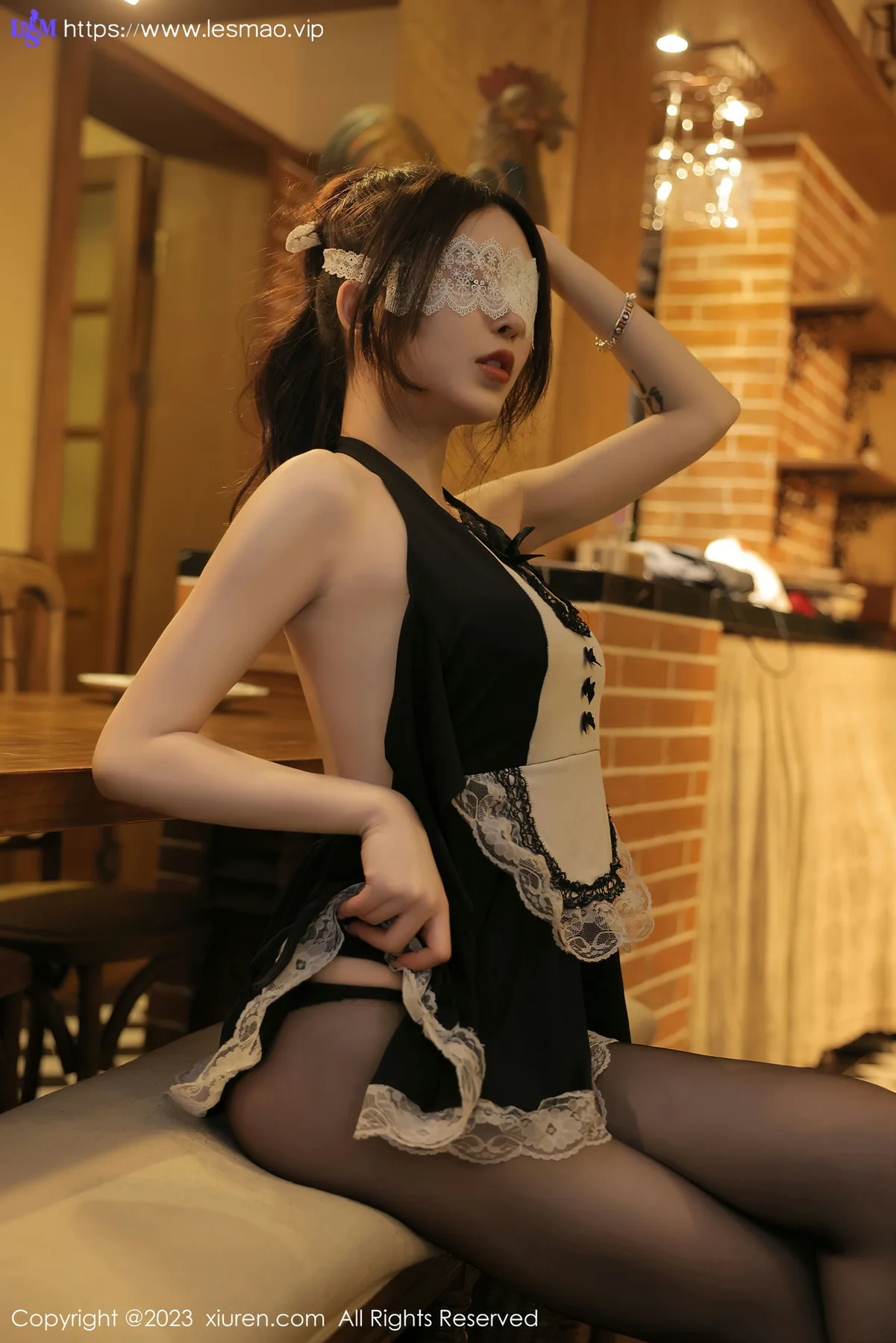 XiuRen 秀人 No.6295 玉兔miki 黑色性感女仆服饰性感写真2 - 60