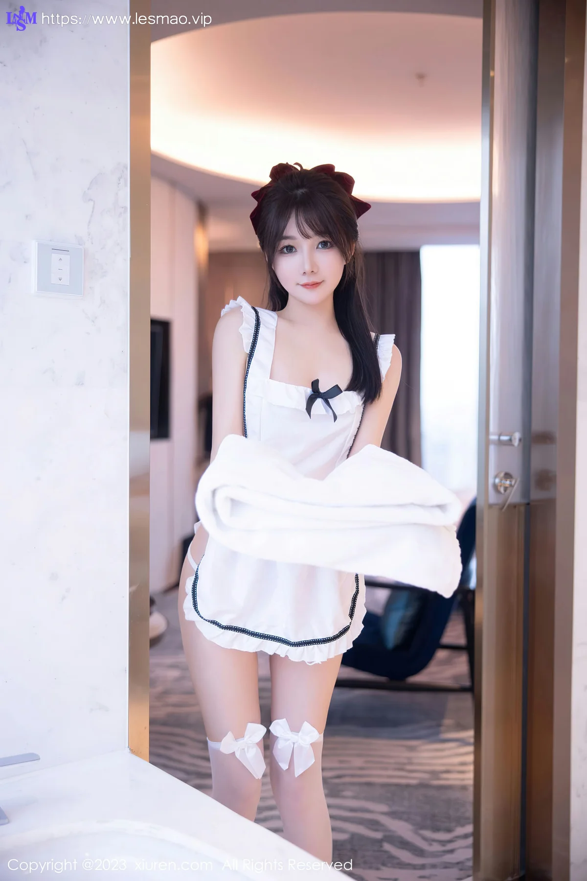 XiuRen 秀人 No.6299 婠婠么 白色女仆性感写真 - 34