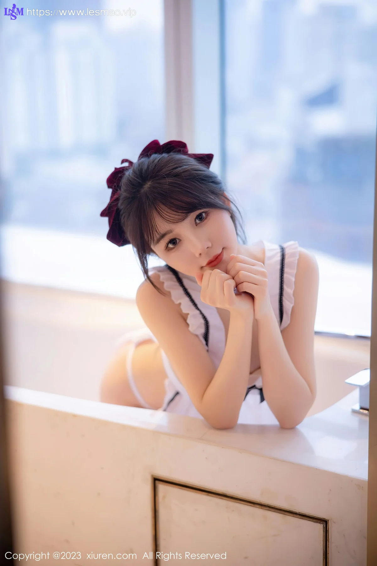 XiuRen 秀人 No.6299 婠婠么 白色女仆性感写真 - 50