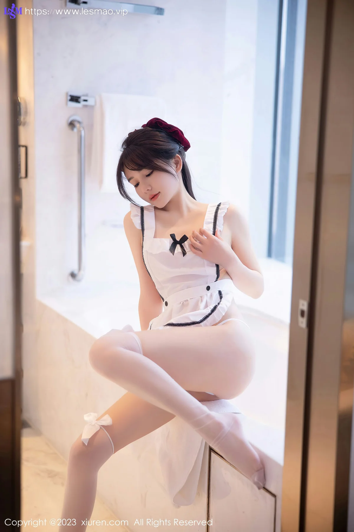 XiuRen 秀人 No.6299 婠婠么 白色女仆性感写真 - 58
