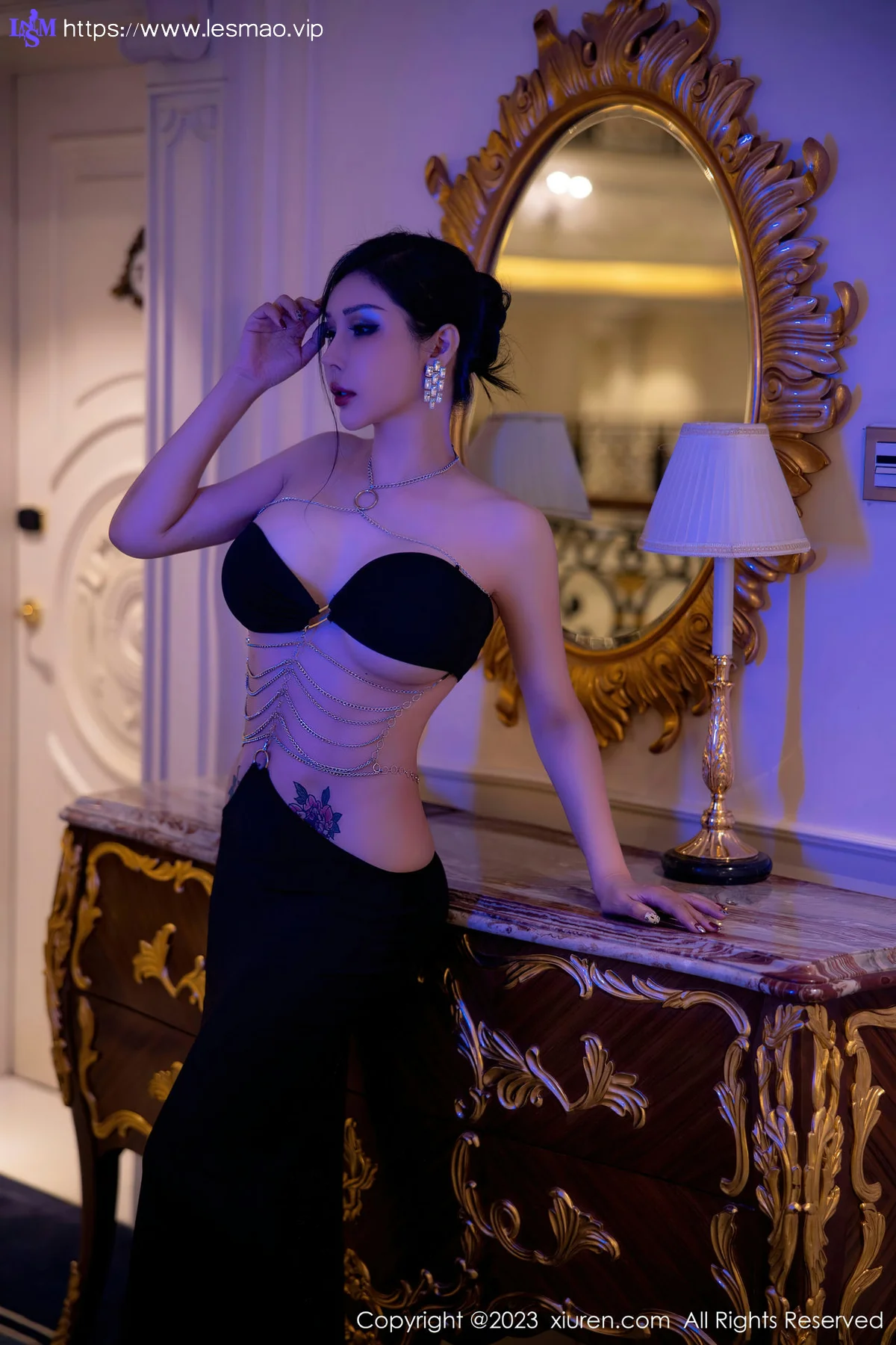 XiuRen 秀人 No.6304 田冰冰 黑色长裙性感写真 - 17
