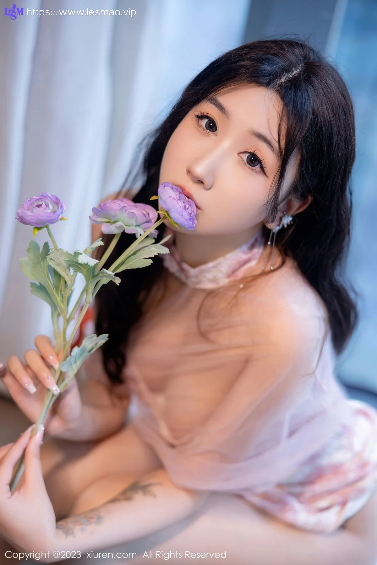 XiuRen 秀人 No.6313 江真真 粉色露肩连衣短裙写真1 - 36