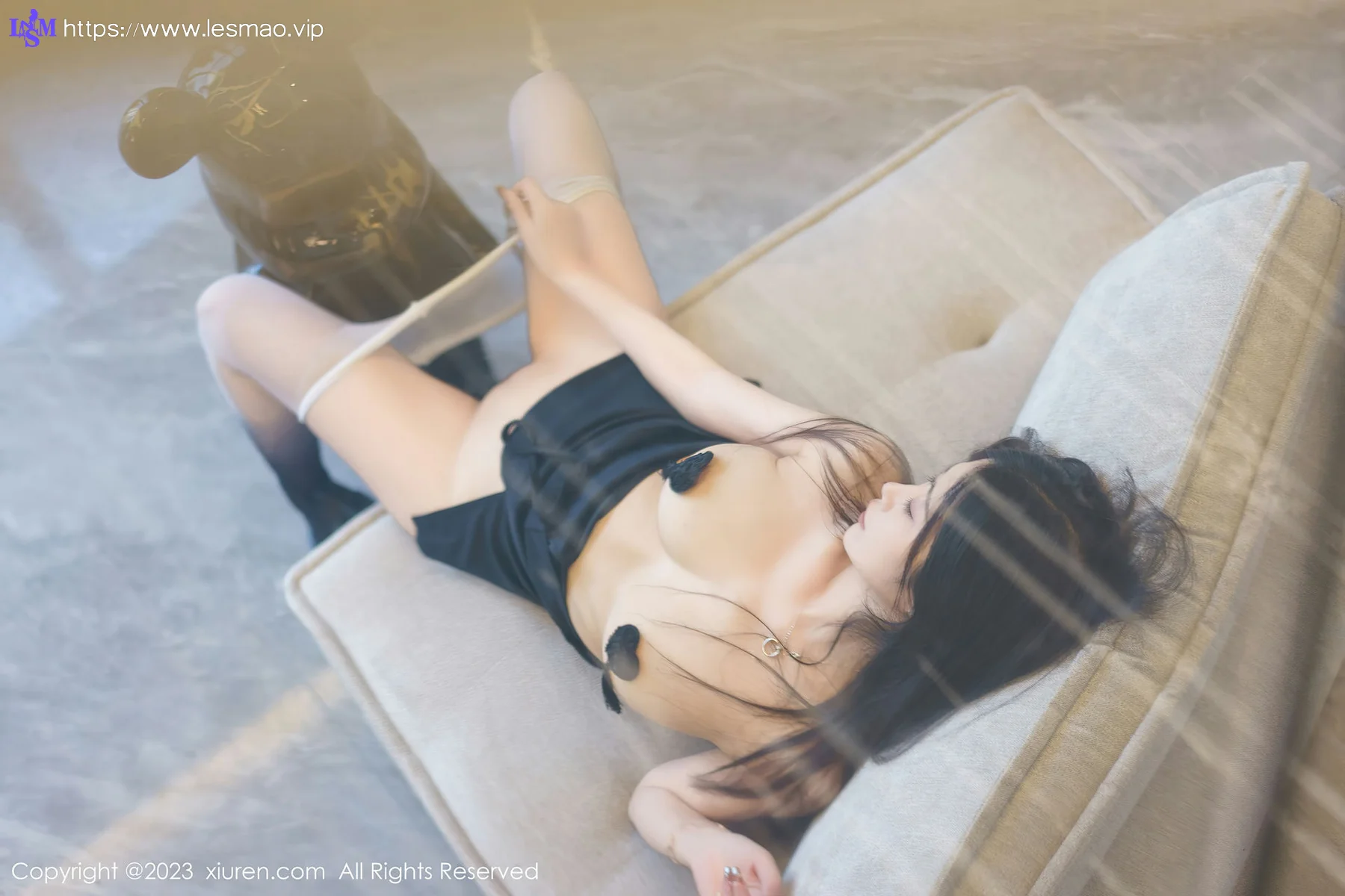 XiuRen 秀人 No.6319 laura阿姣 黑色吊带连衣短裙性感写真 - 39