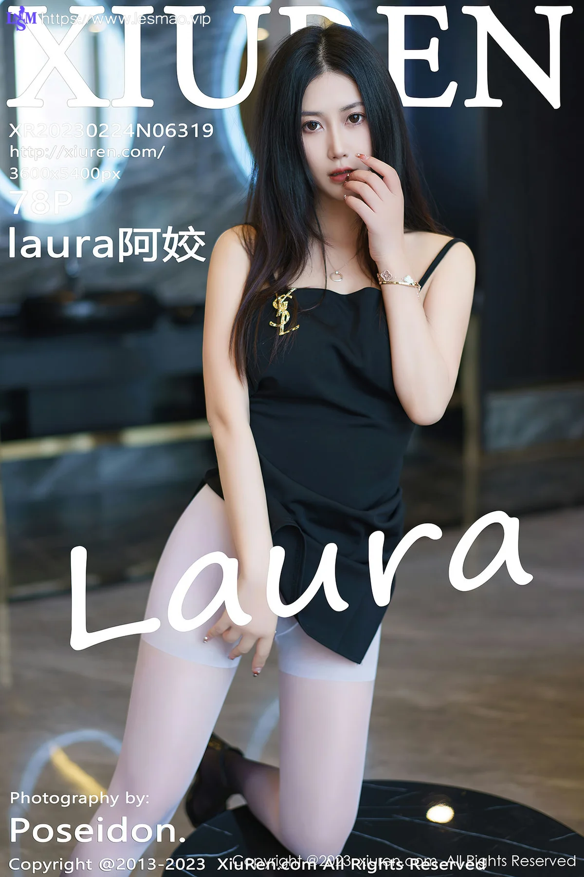 XiuRen 秀人 No.6319 laura阿姣 黑色吊带连衣短裙性感写真 - 79