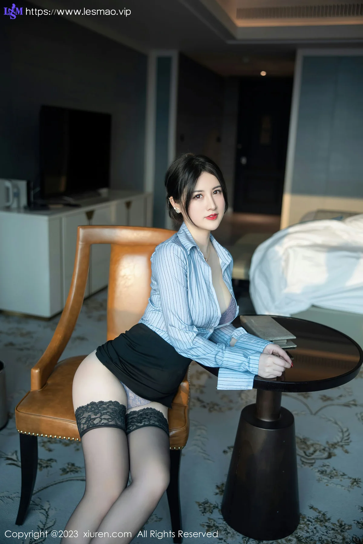 XiuRen 秀人 No.6343 诗诗kiki 蓝色条纹T恤写真1 - 31