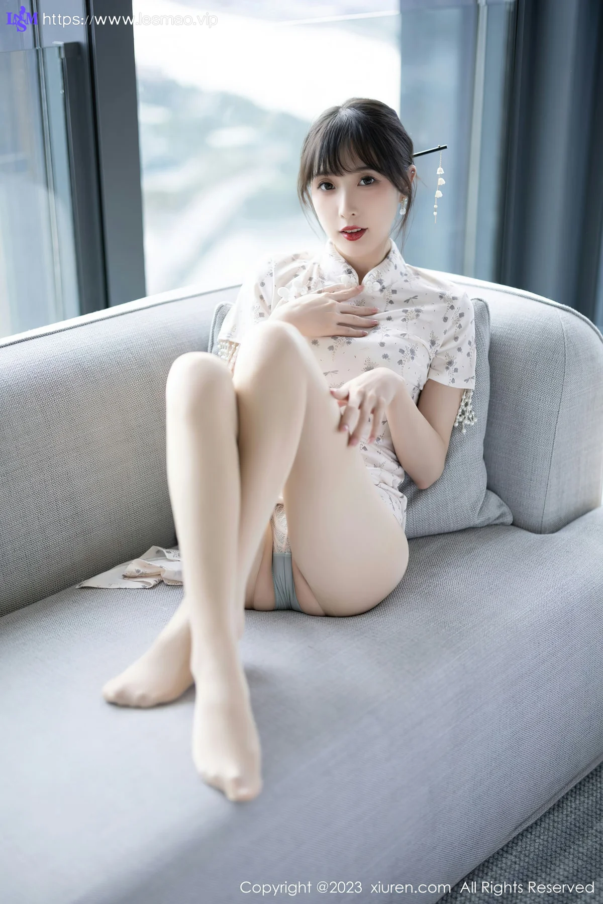 XiuRen 秀人 No.6346 林星阑 浅色短款旗袍写真1 - 31