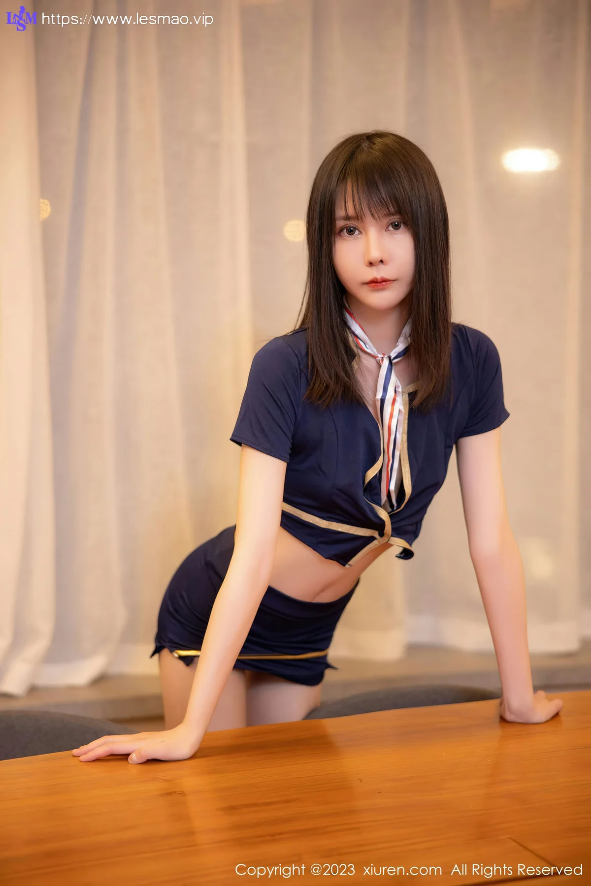 XiuRen 秀人 No.6354 甜佳佳 蓝色短款制服第二套写真3 - 18
