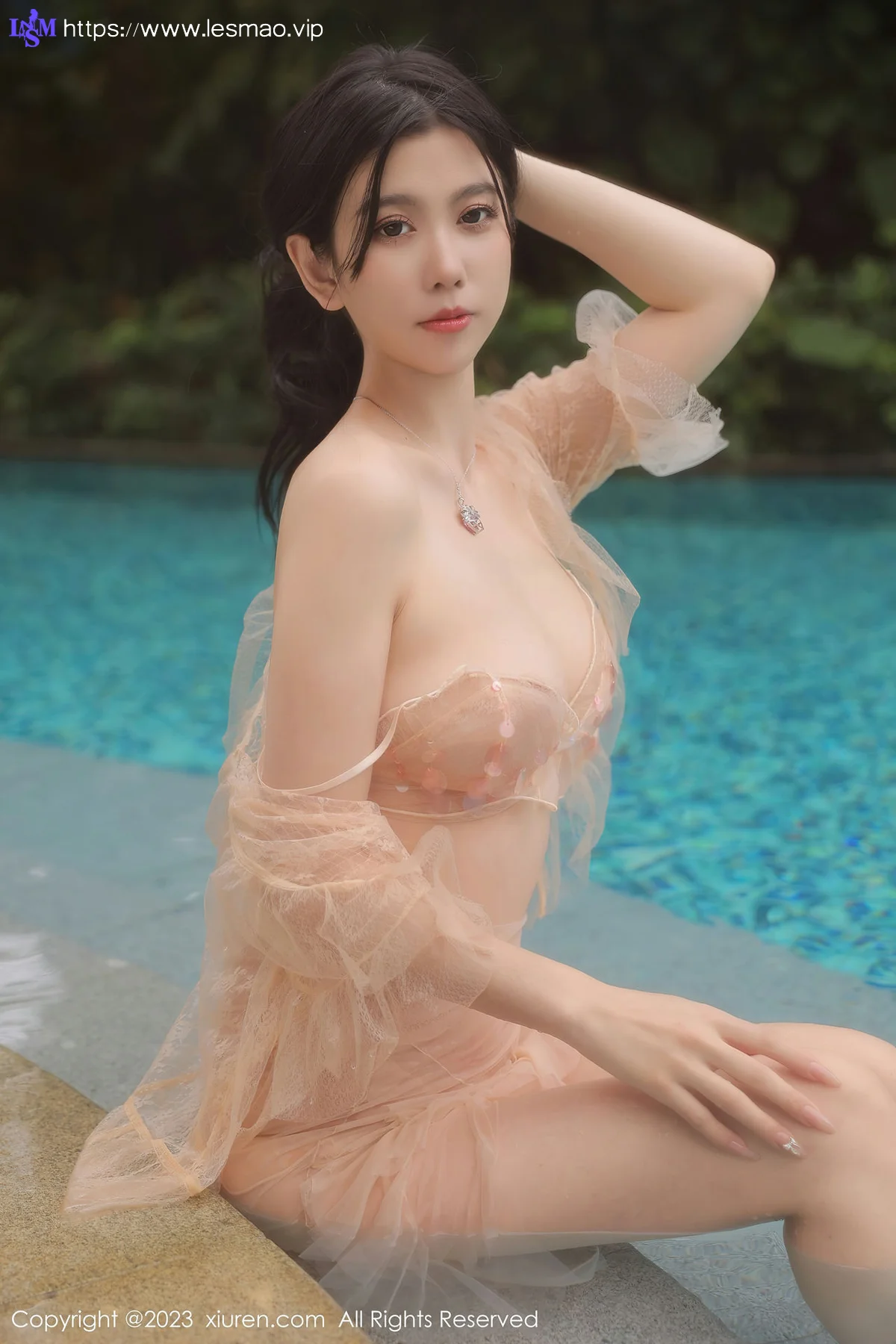 XiuRen 秀人 No.6370 李雅柔182CM 泳池场景拍摄雪峰美臀泰国旅拍33 - 15