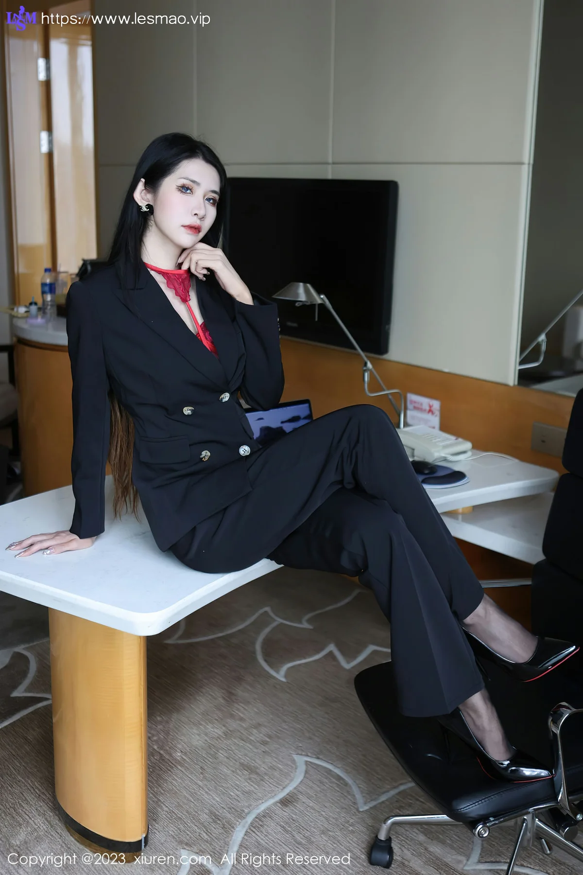 XiuRen 秀人 No.6402 依娜Yina 首套写真红色蕾丝内衣22 - 11