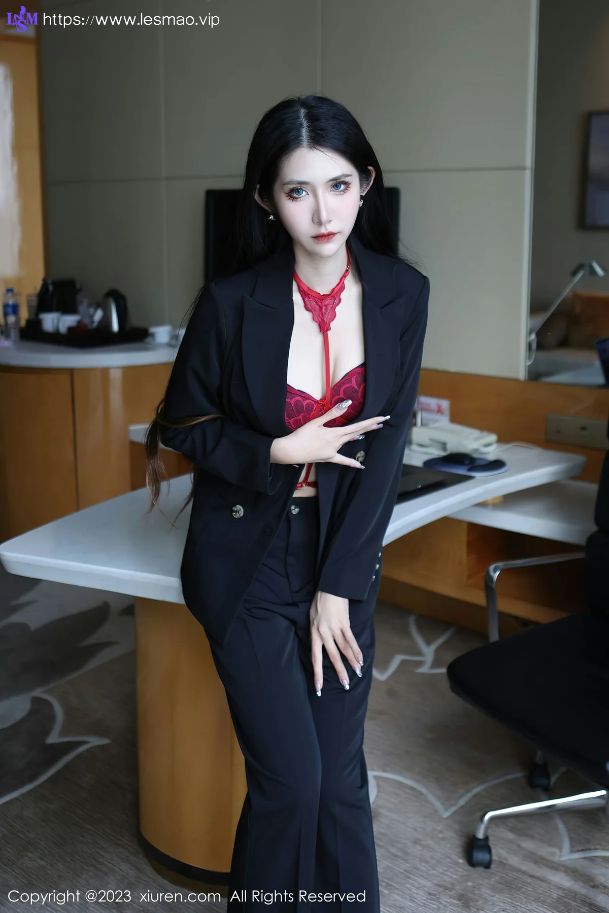 XiuRen 秀人 No.6402 依娜Yina 首套写真红色蕾丝内衣22 - 20