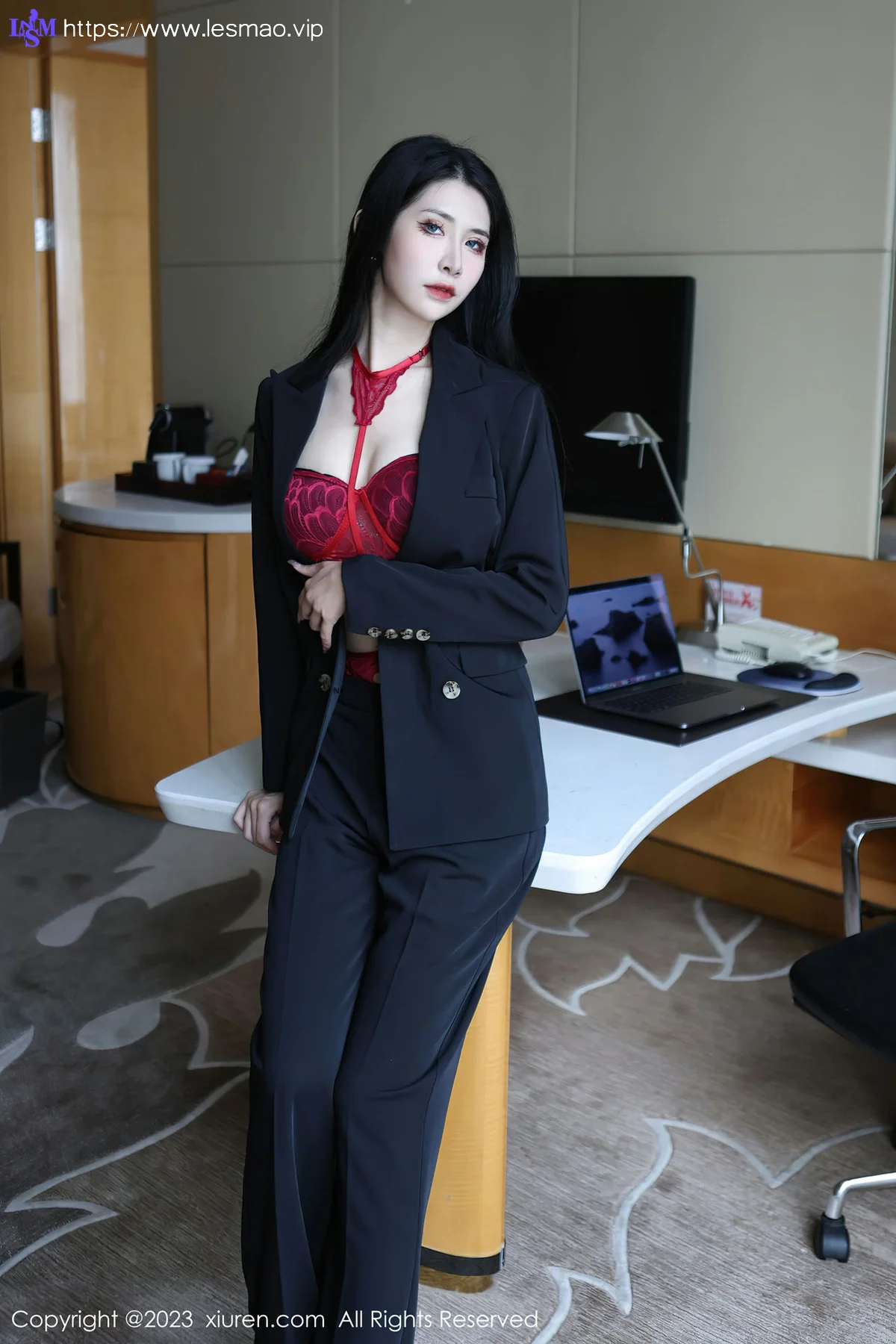 XiuRen 秀人 No.6402 依娜Yina 首套写真红色蕾丝内衣22 - 21