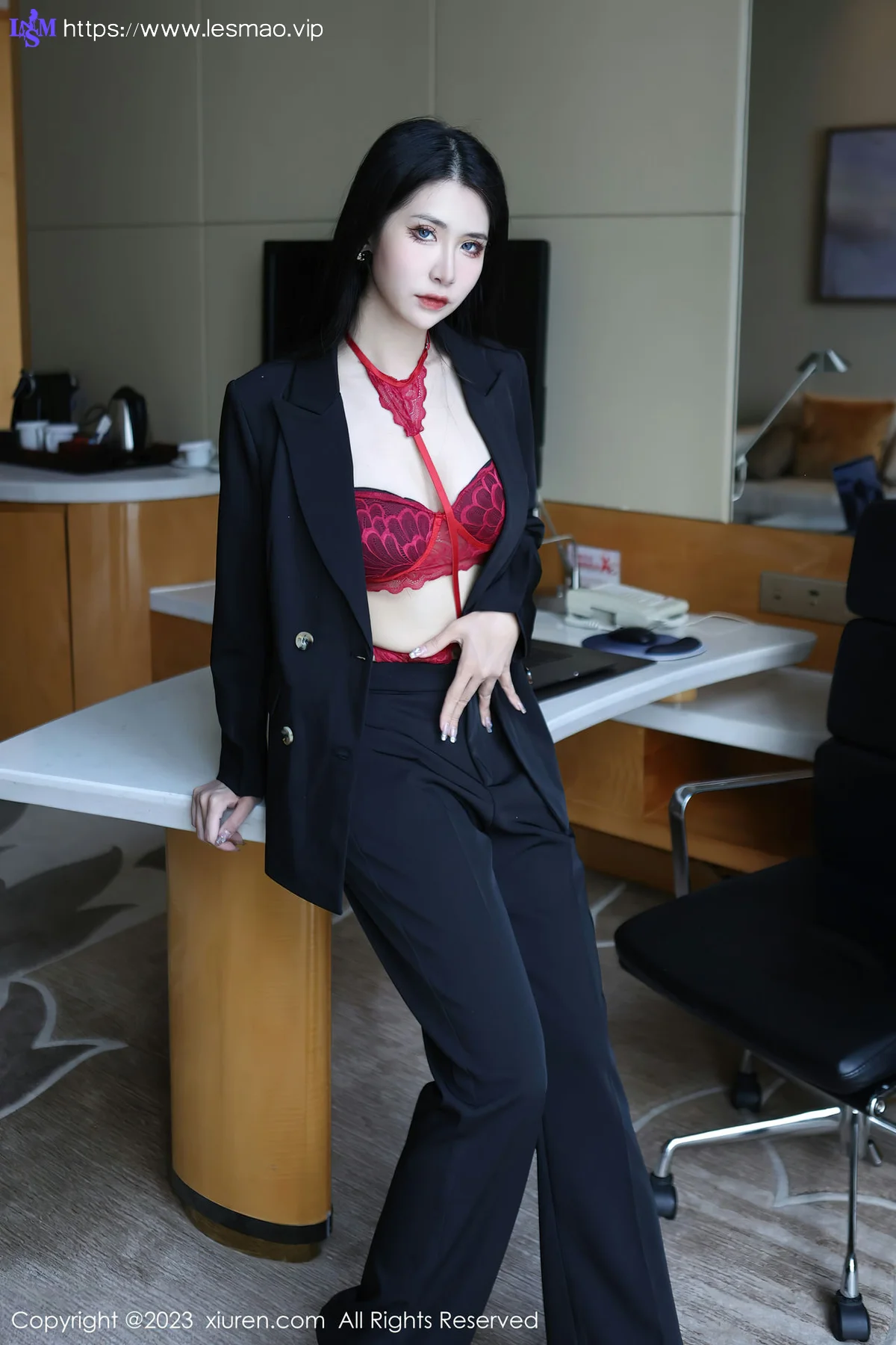 XiuRen 秀人 No.6402 依娜Yina 首套写真红色蕾丝内衣22 - 22