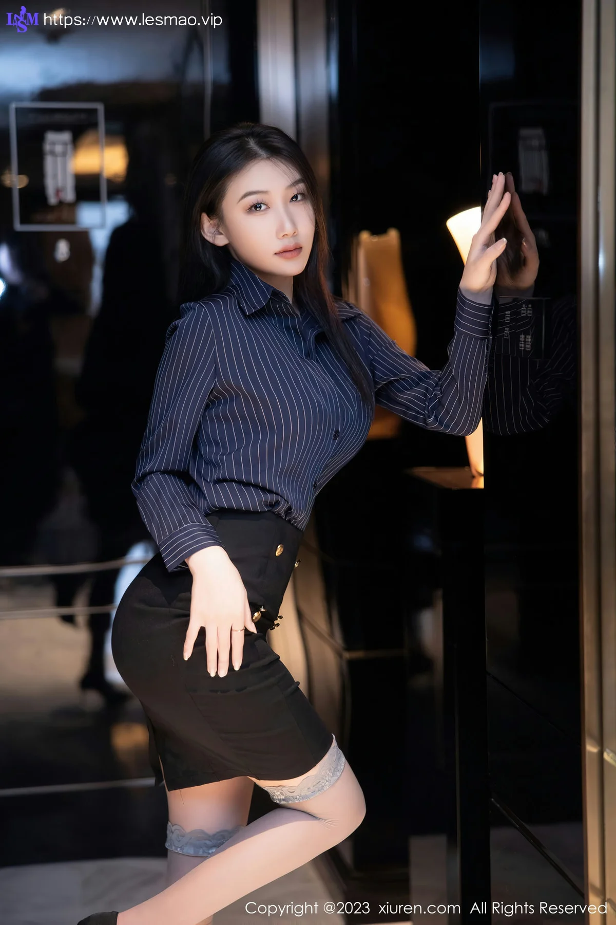 XiuRen 秀人 No.6418 李佳芮cherie 黑色短裙第二套写真33 - 2