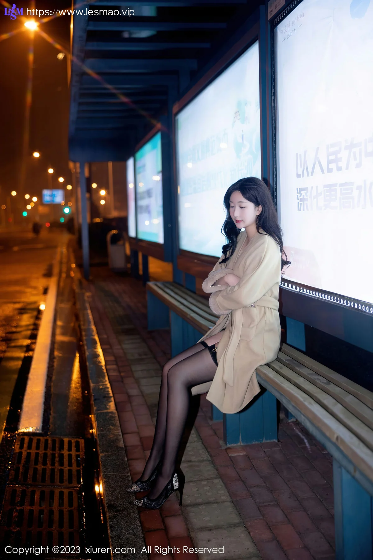 XiuRen 秀人 No.6424 江真真 街拍魅惑黑丝性感写真1 - 63
