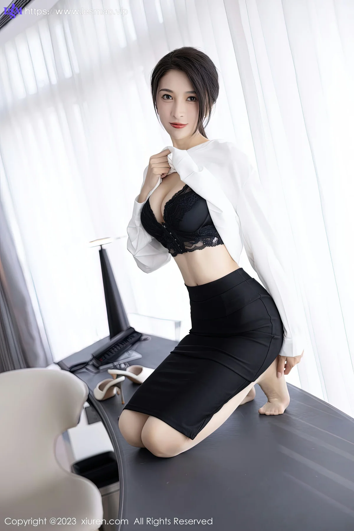 XiuRen 秀人 No.6439 林乐一 黑色蕾丝内衣性感写真1 - 44