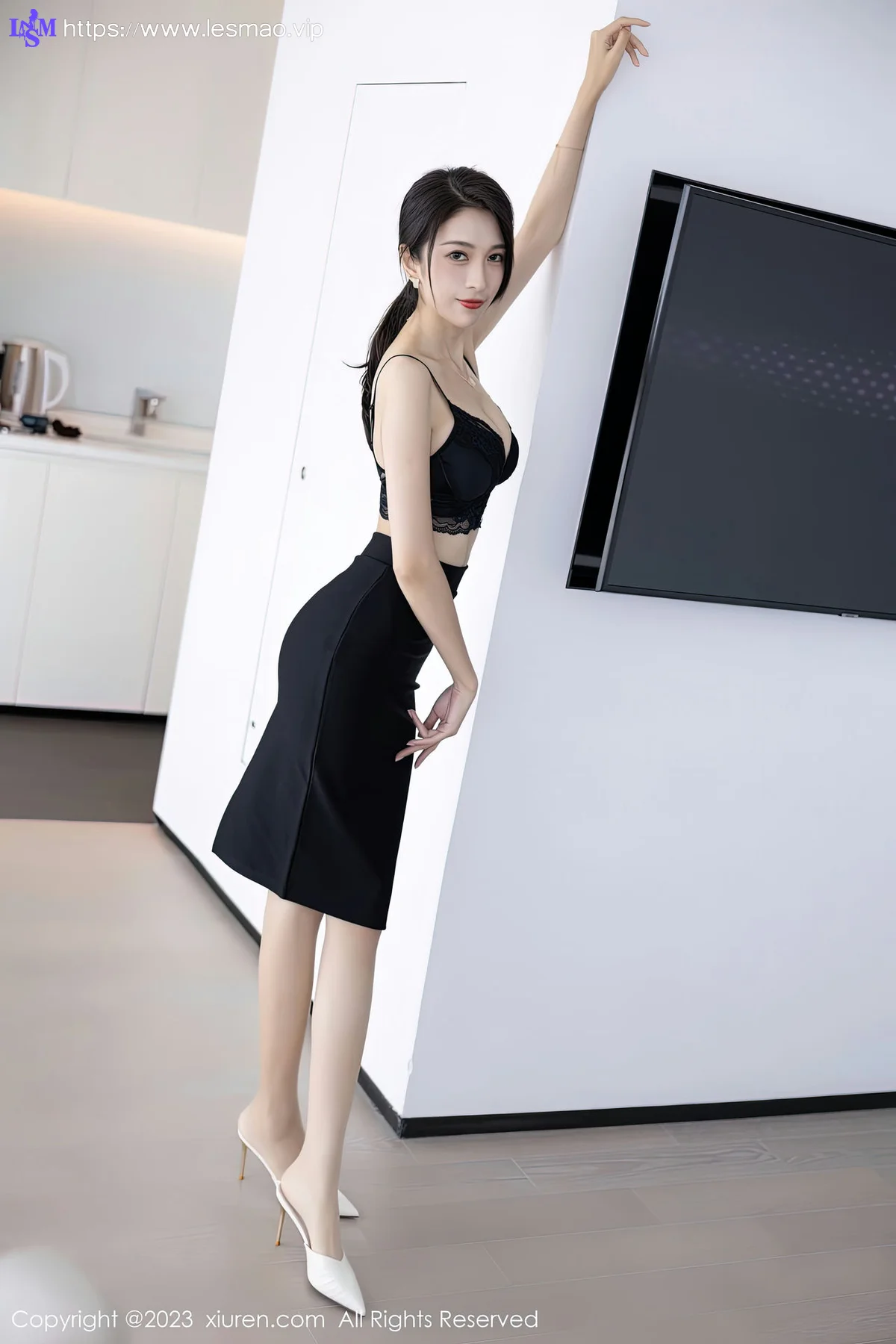 XiuRen 秀人 No.6439 林乐一 黑色蕾丝内衣性感写真1 - 52