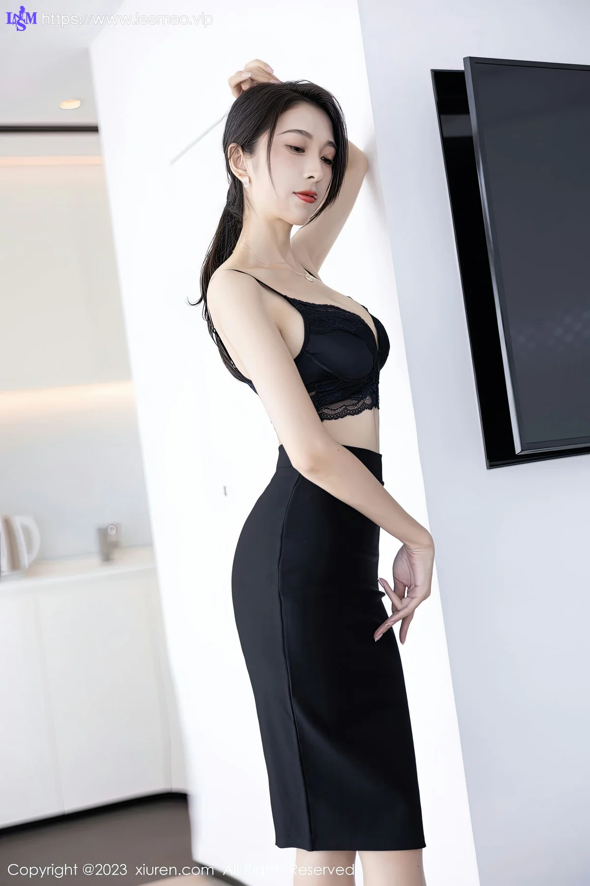 XiuRen 秀人 No.6439 林乐一 黑色蕾丝内衣性感写真1 - 53