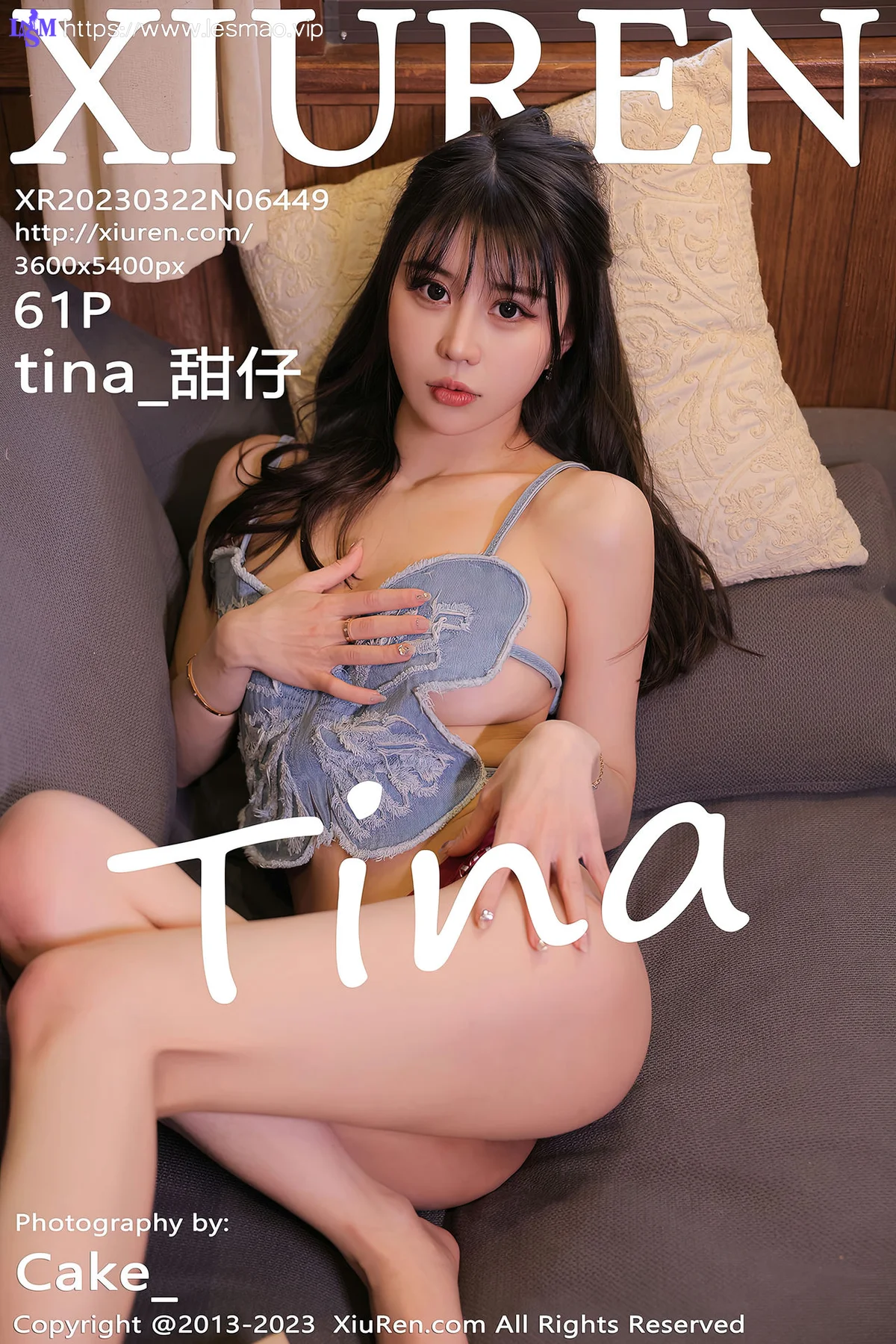 XiuRen 秀人 No.6449 tina_甜仔 黑色牛仔性感写真 - 62