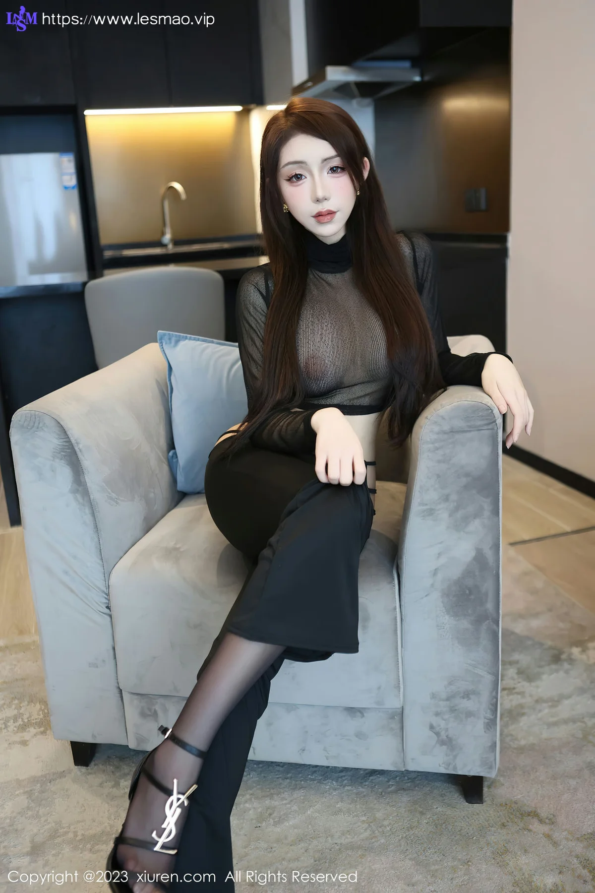 XiuRen 秀人 No.6496 金幼汐Vivian 黑色薄纱首套写真222 - 19