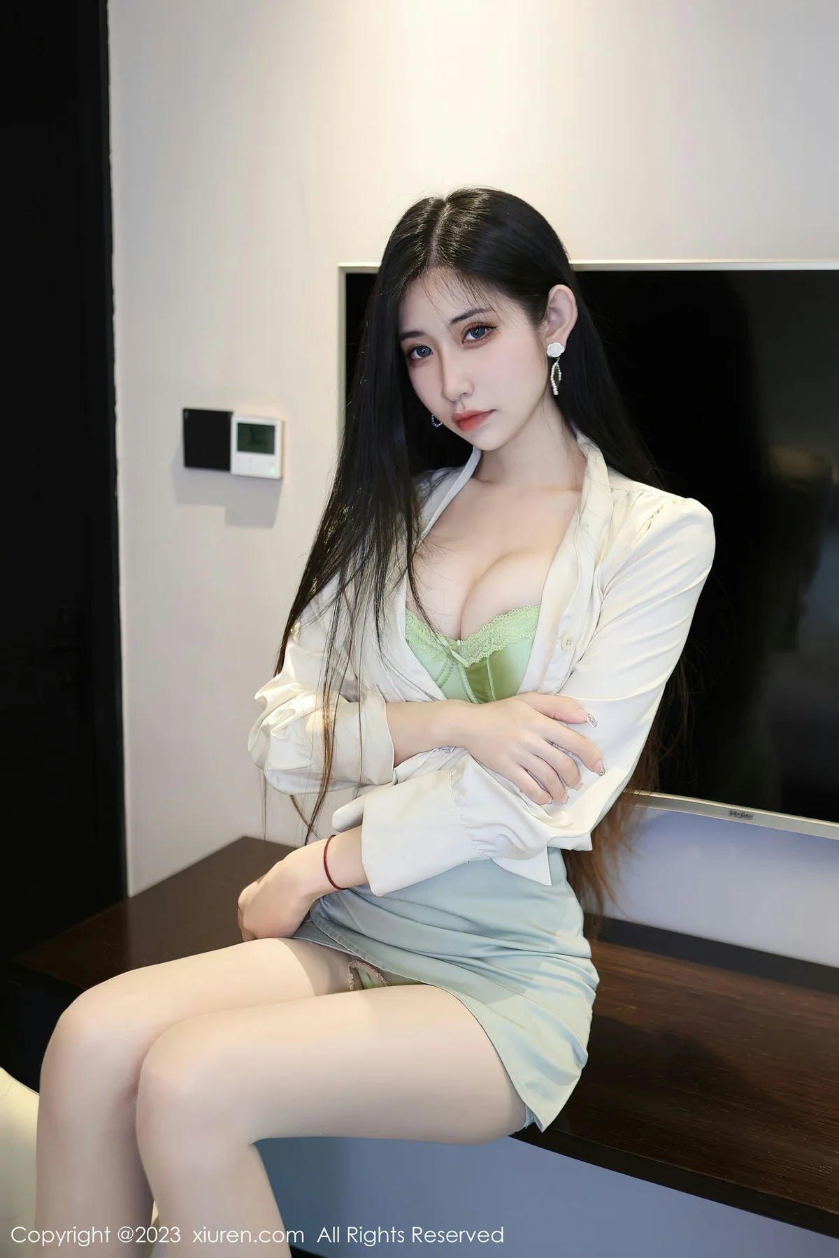 XiuRen 秀人 No.6547 依娜Yina 淡绿色蕾丝内衣性感写真2 - 21