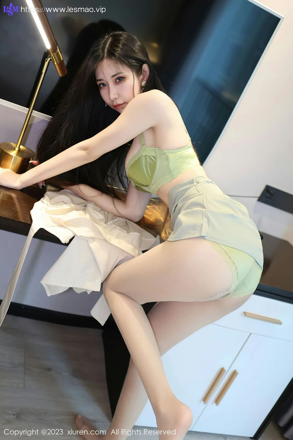 XiuRen 秀人 No.6547 依娜Yina 淡绿色蕾丝内衣性感写真2 - 35