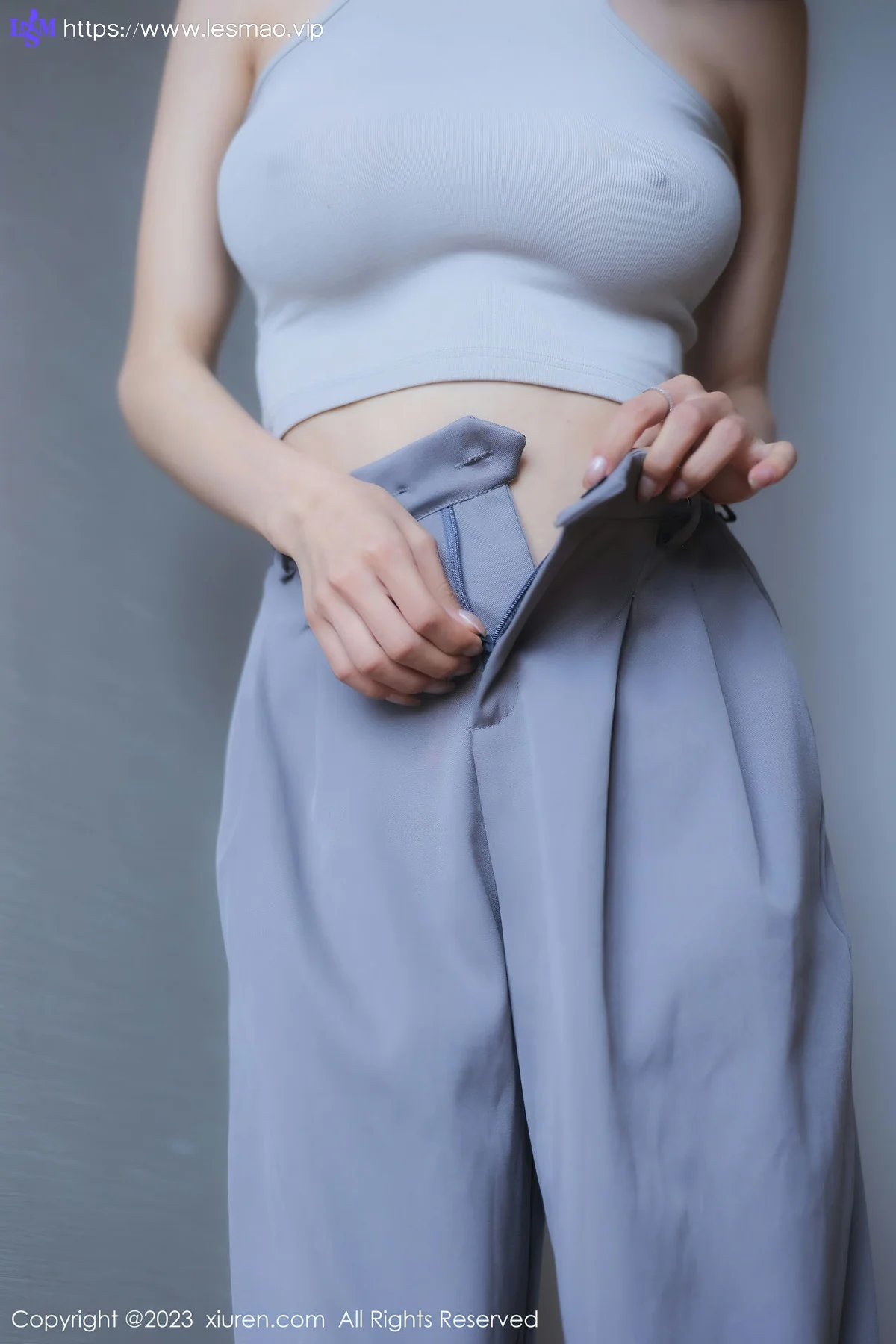 XiuRen 秀人 No.6552 lingyu69 蓝灰色短款上衣写真3 - 7