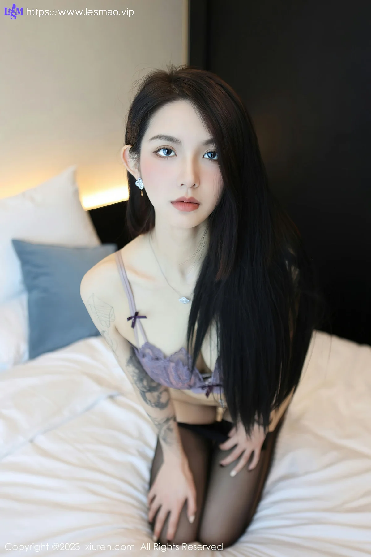 XiuRen 秀人 No.6576 乔一一 紫灰色蕾丝写真 - 66