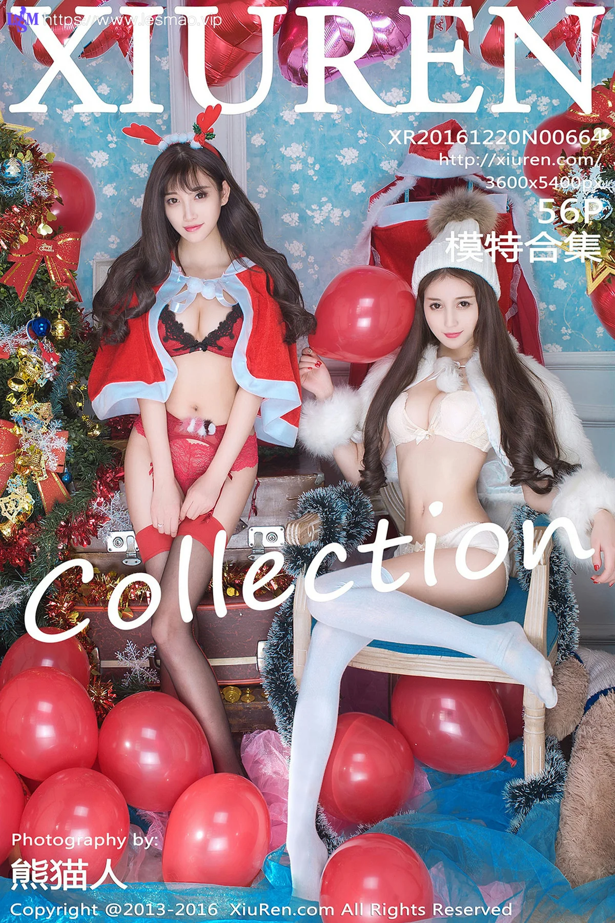 XiuRen 秀人 No.664 Modo 赵小米+sugar小甜心CC圣诞模特合集 - 57