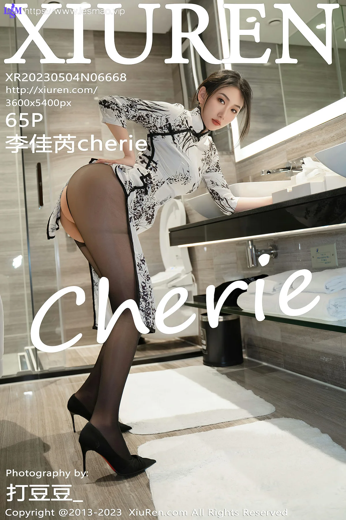 XiuRen 秀人 No.6668 李佳芮cherie 红水墨图案旗袍性感写真 - 66