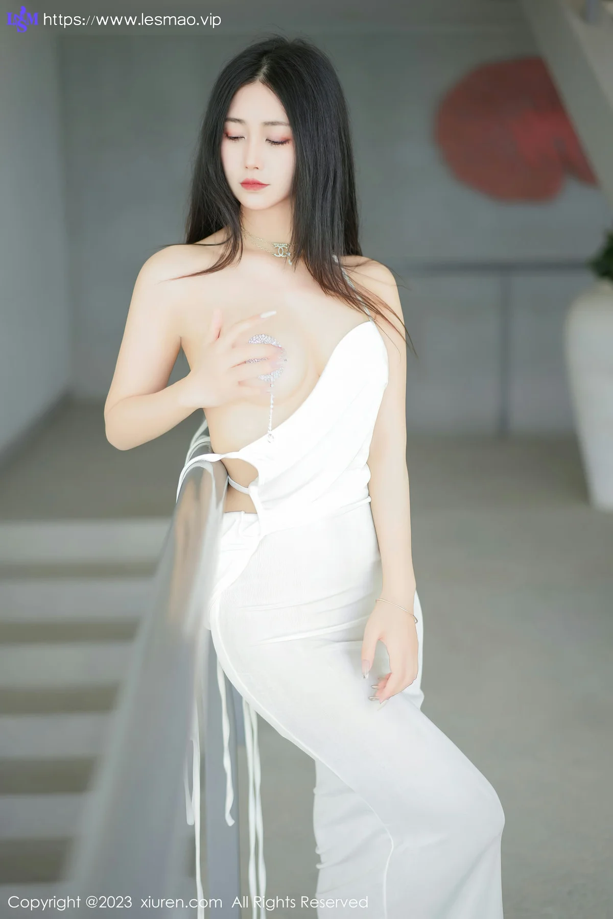 XiuRen 秀人 No.6678 laura阿姣 白色吊带长裙性感写真22 - 17